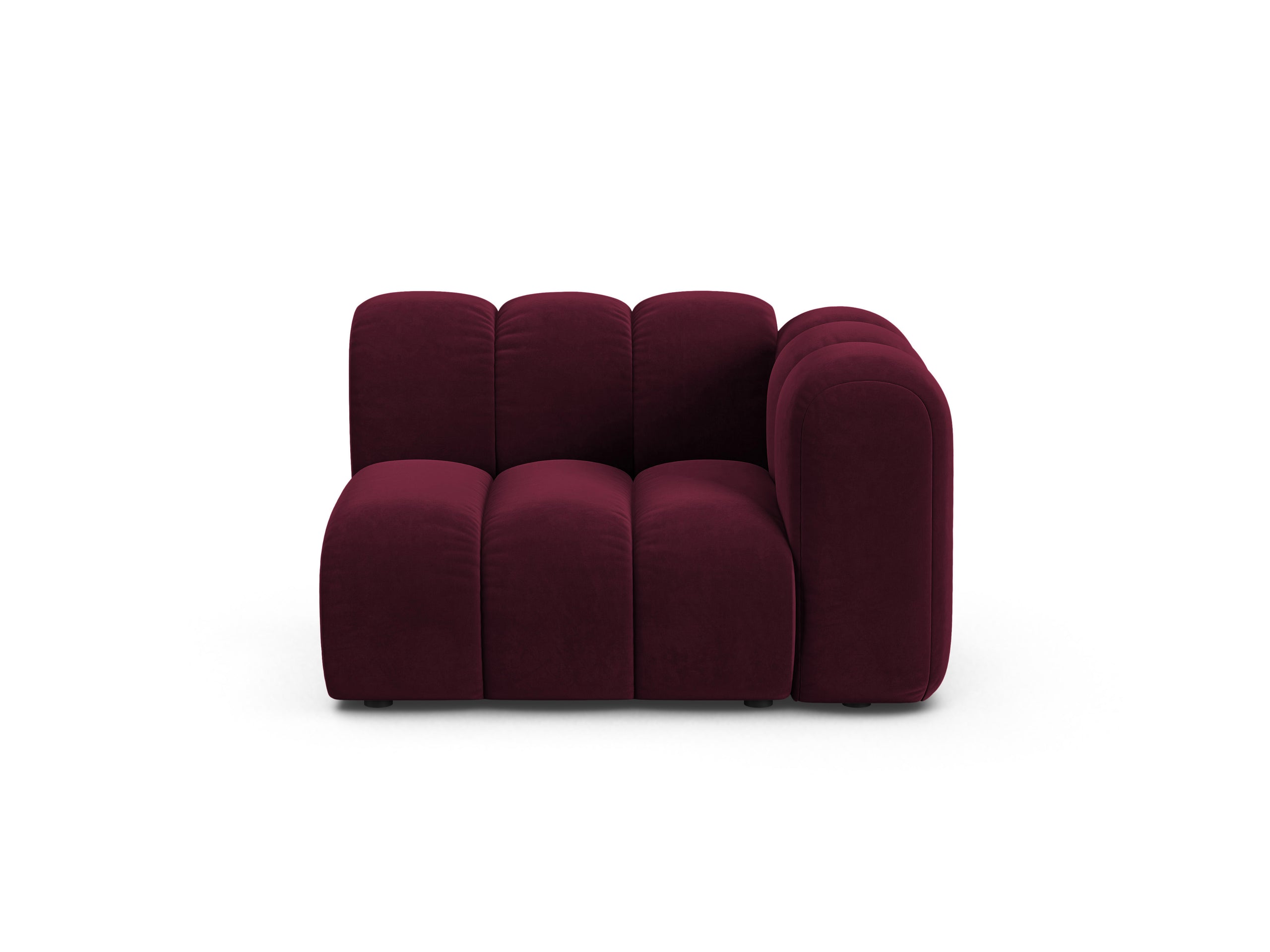 Micadoni Lupine modul sedačky s podrúčkou 115 × 95 cm - Zamat Venus (Ven2932) - Vínová - Pravé prevedenie