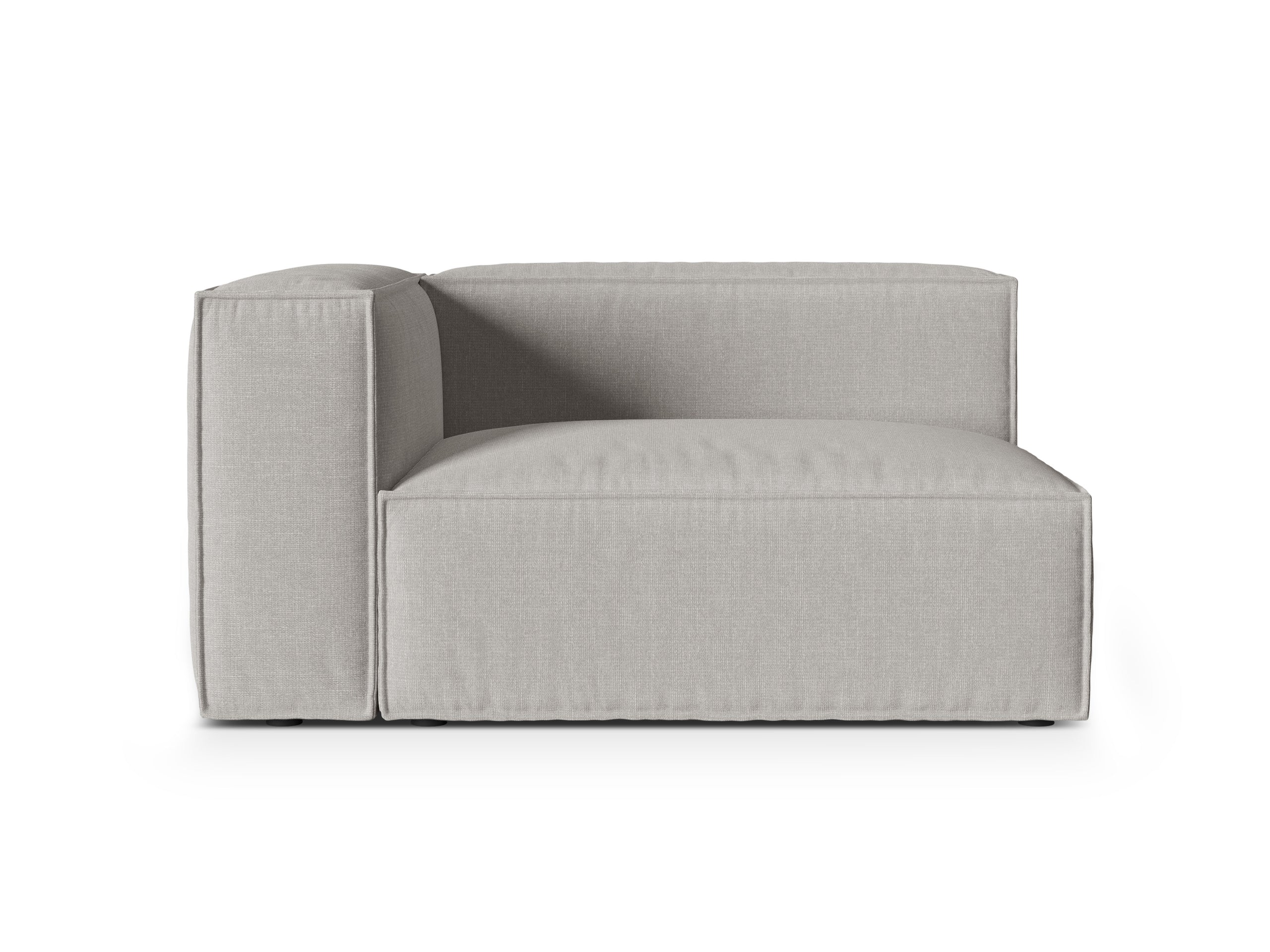 Micadoni Nuria modul sedačky s podrúčkou 145 × 110 cm - Štrukturovaná látka Liberty (Lib18) - Svetlosivá - Ľavé prevedenie
