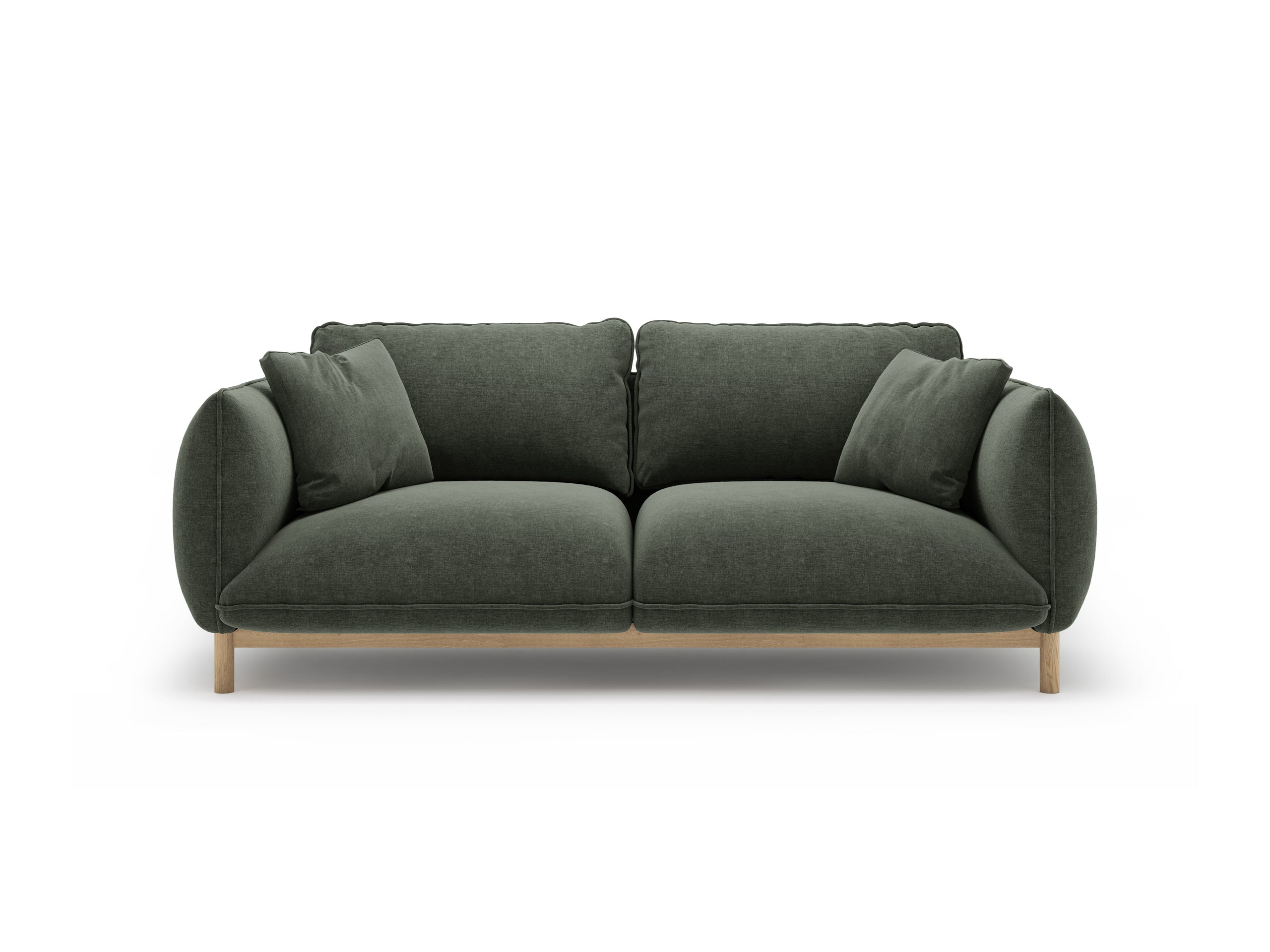 Micadoni Ada dvojmiestna pohovka 178 × 101 cm - Štrukturovaná látka Wind (Win75) - Machovozelená