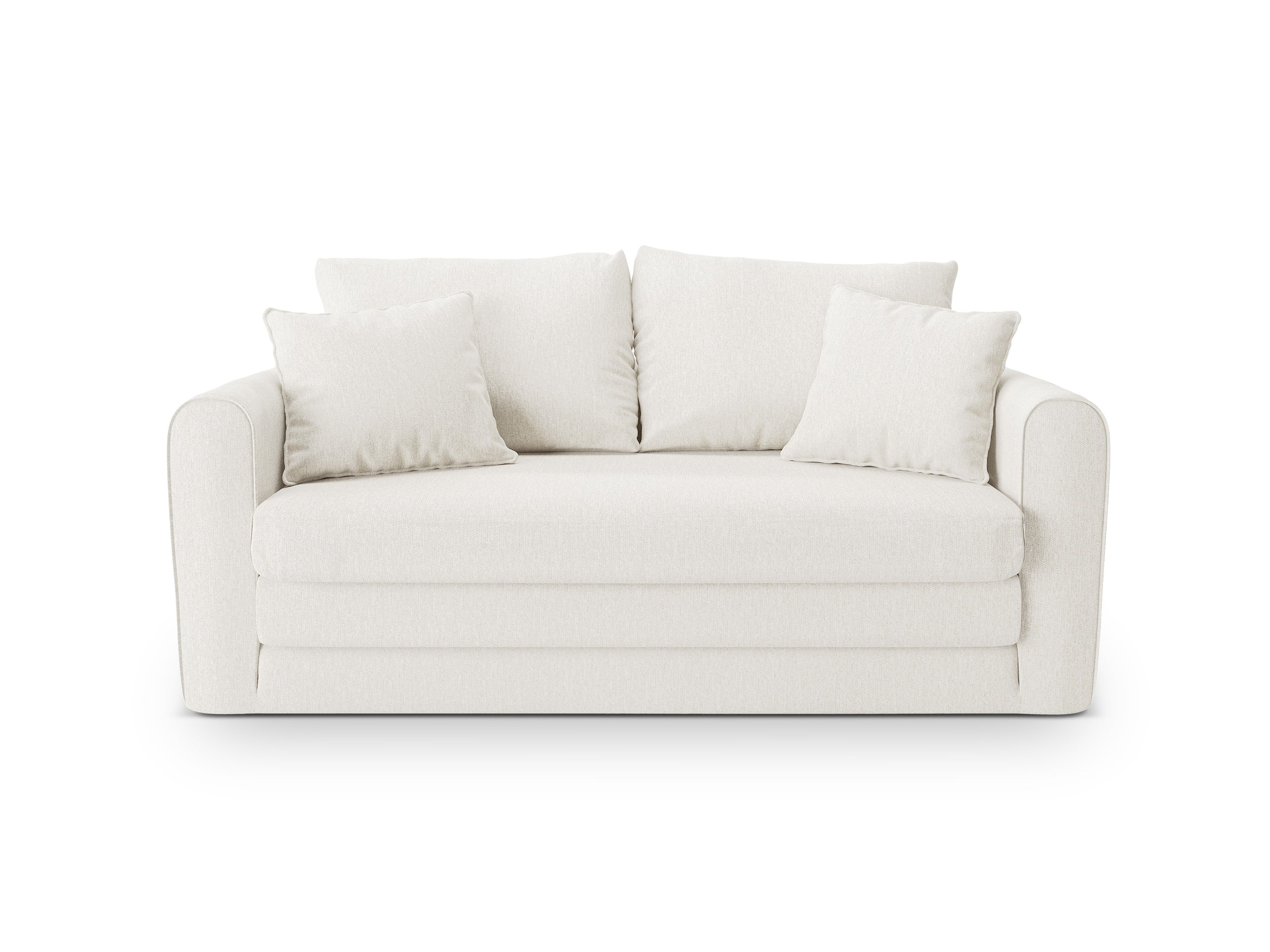 Micadoni Lido rozkladacia dvojmiestna pohovka 158 × 69 cm - Štrukturovaná látka Solid (Sld03) - Slonovinová - Variant 69x80x158