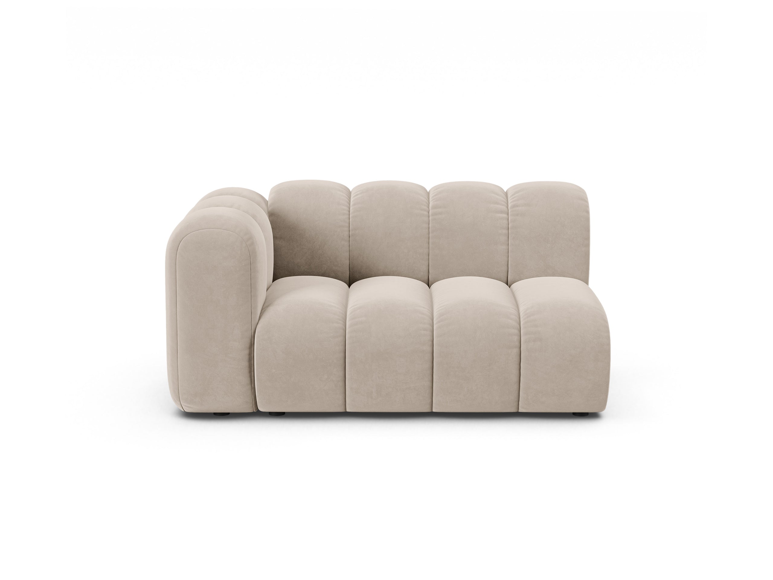 Micadoni Lupine modul sedačky s podrúčkou 145 × 95 cm - Zamat Salvador (Sal1) - Béžová - Ľavé prevedenie