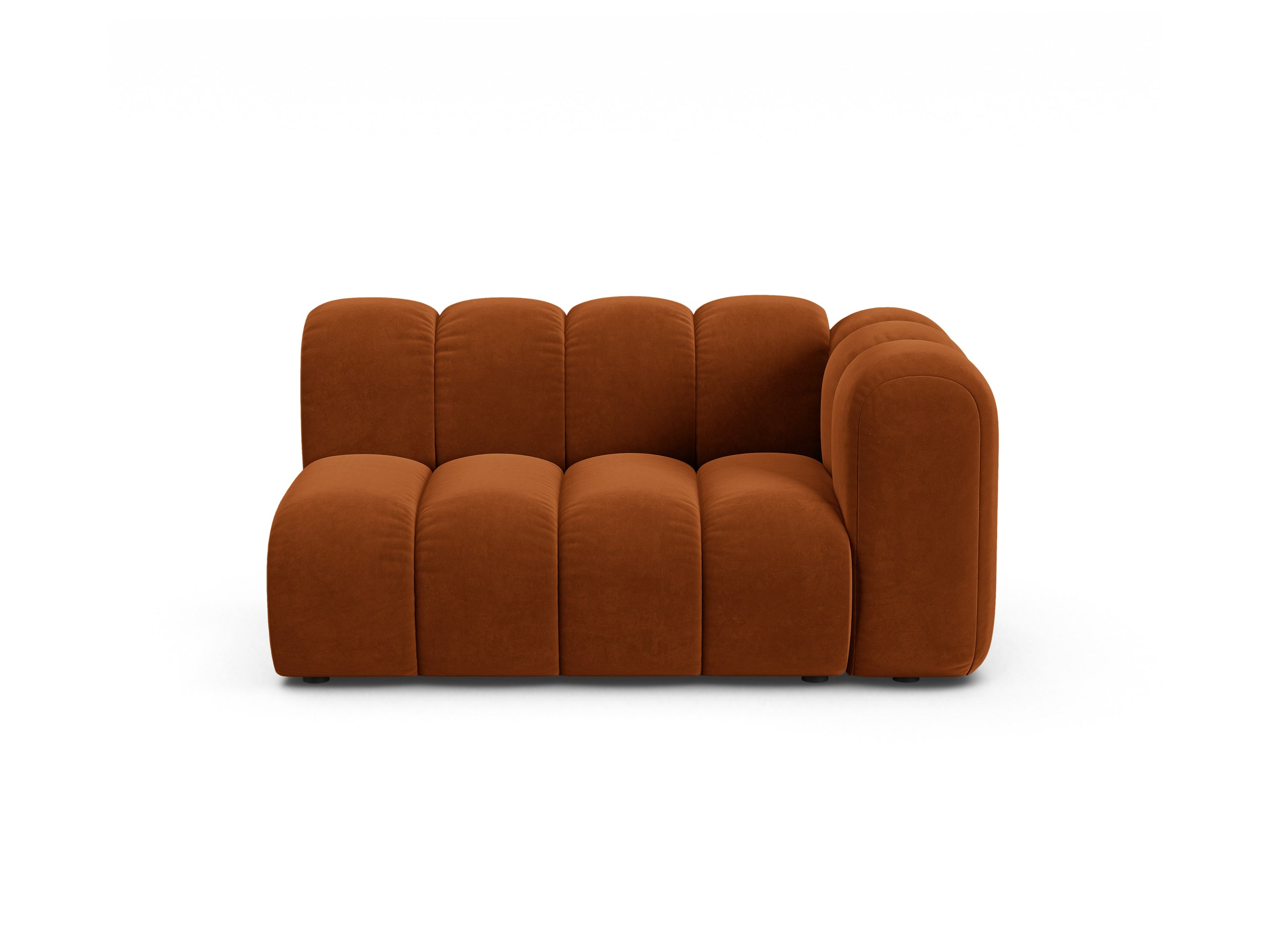 Micadoni Lupine modul sedačky s podrúčkou 145 × 95 cm - Zamat Salvador (Sal14) - Terakotová - Pravé prevedenie