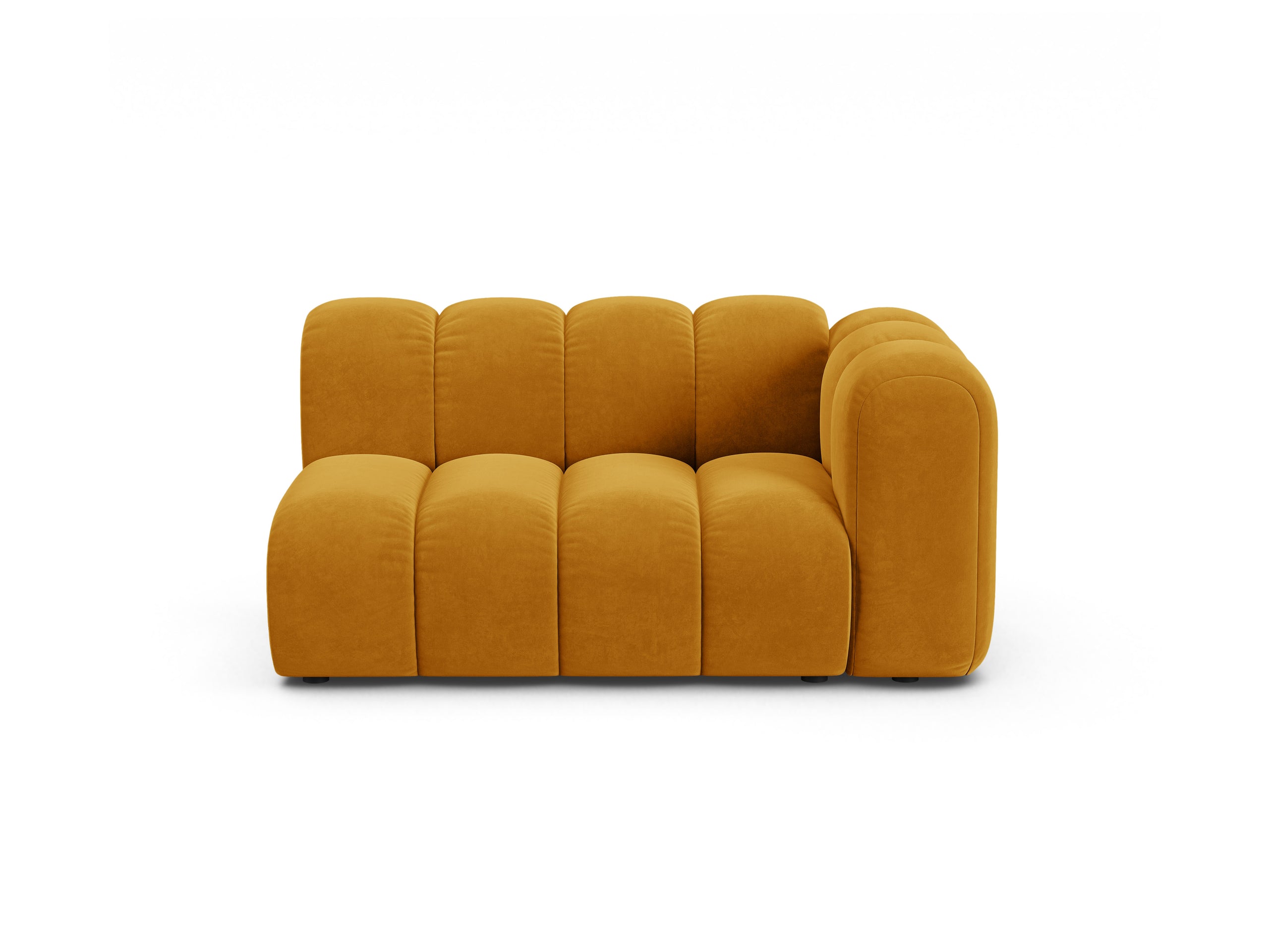 Micadoni Lupine modul sedačky s podrúčkou 145 × 95 cm - Zamat Salvador (Sal10) - Žltá - Pravé prevedenie