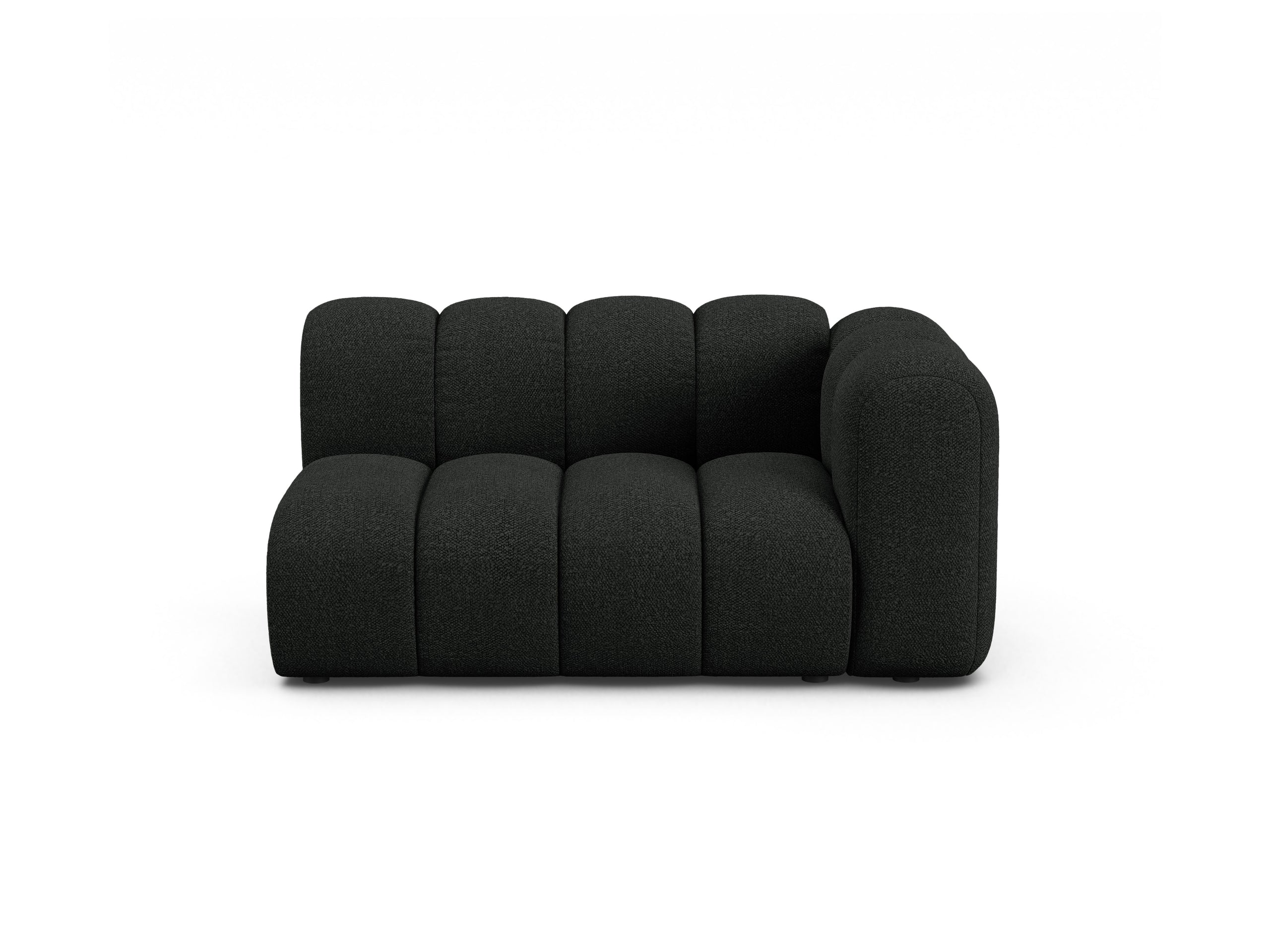 Micadoni Lupine modul sedačky s podrúčkou 145 × 95 cm - Buklé Baloo (Bal2082) - Čierna - Pravé prevedenie