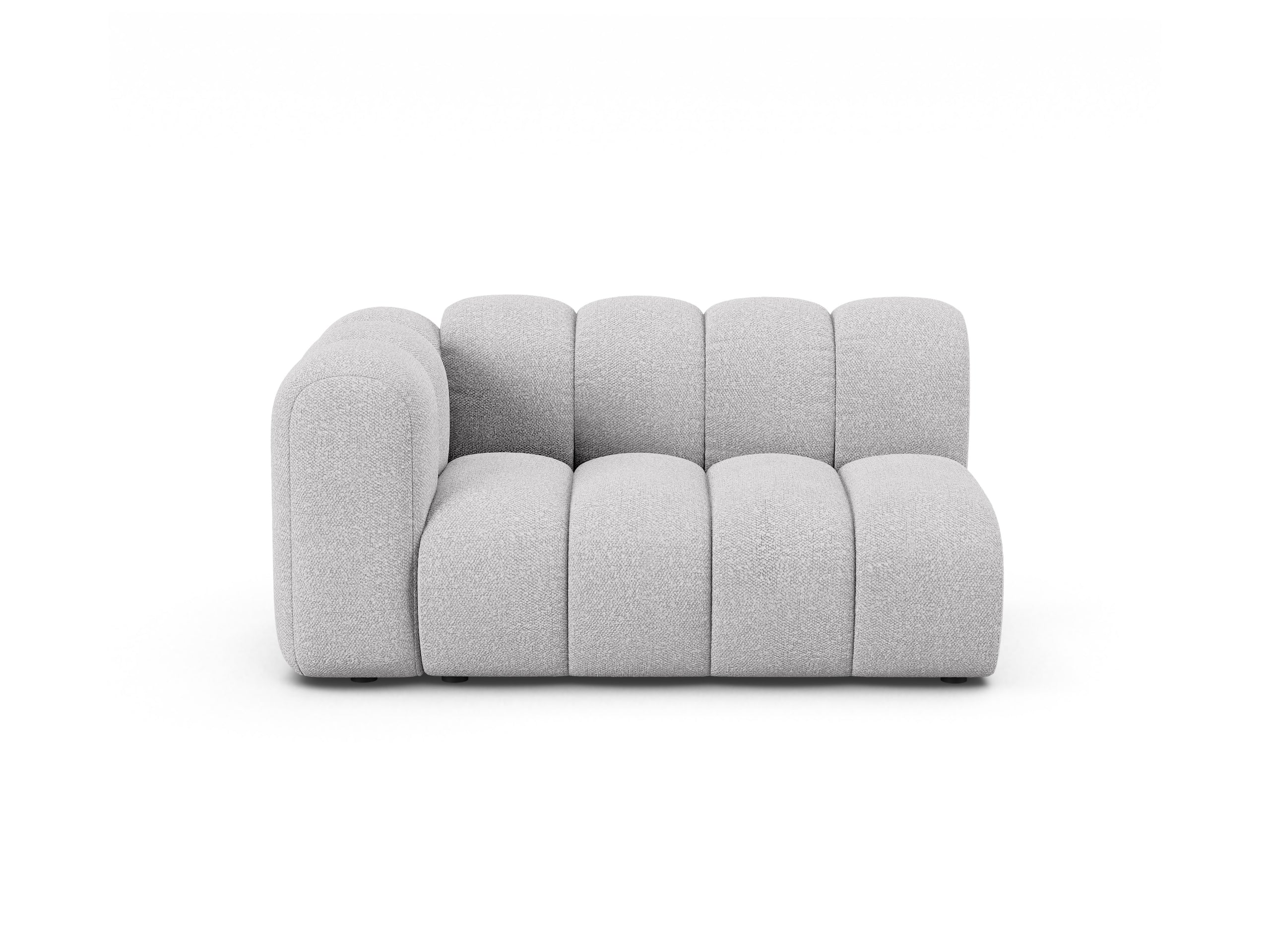 Micadoni Lupine modul sedačky s podrúčkou 145 × 95 cm - Buklé Baloo (Bal2085) - Svetlosivá - Ľavé prevedenie