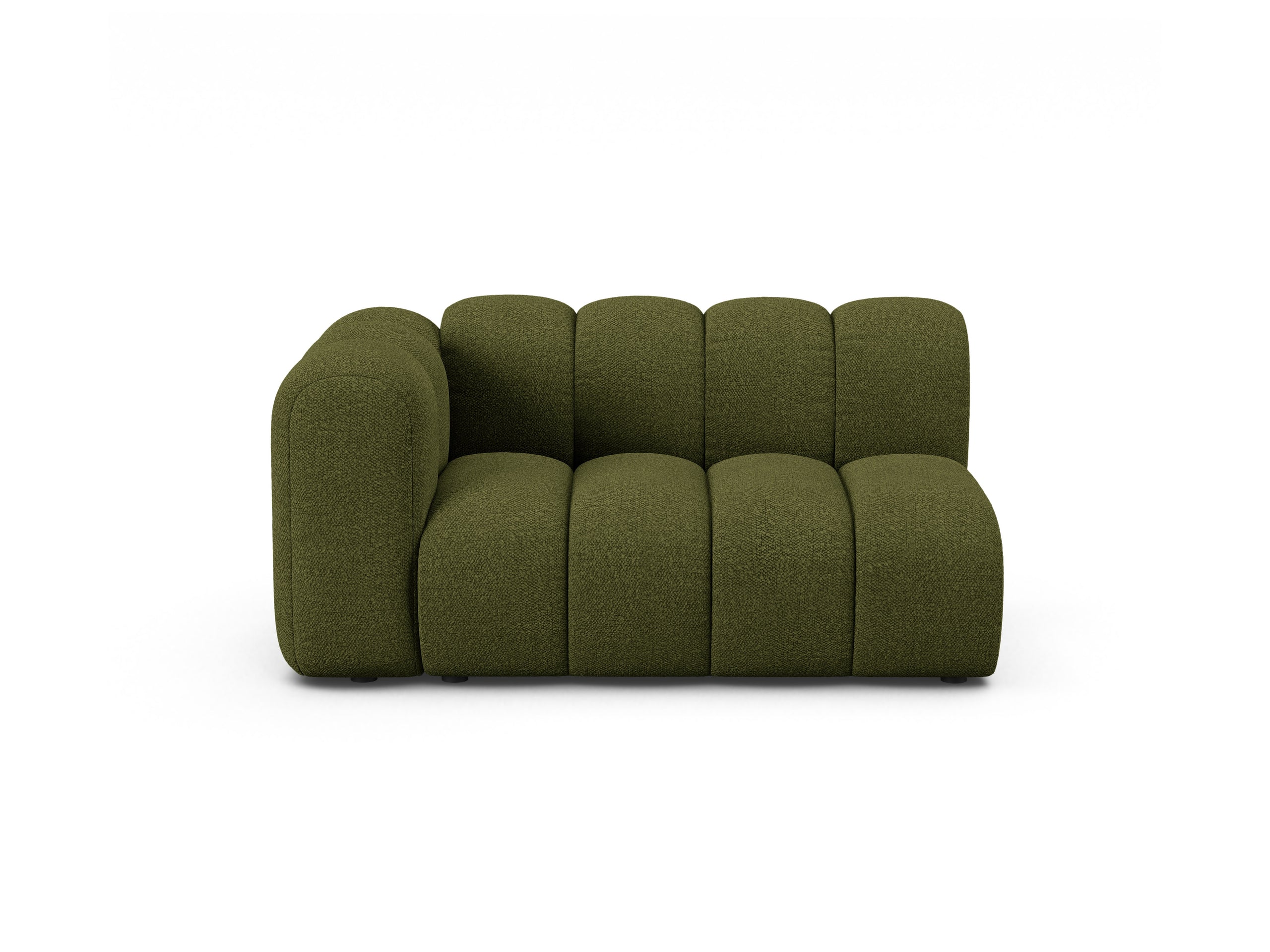 Micadoni Lupine modul sedačky s podrúčkou 145 × 95 cm - Buklé Baloo (Bal2090) - Tmavá olivovozelená - Ľavé prevedenie