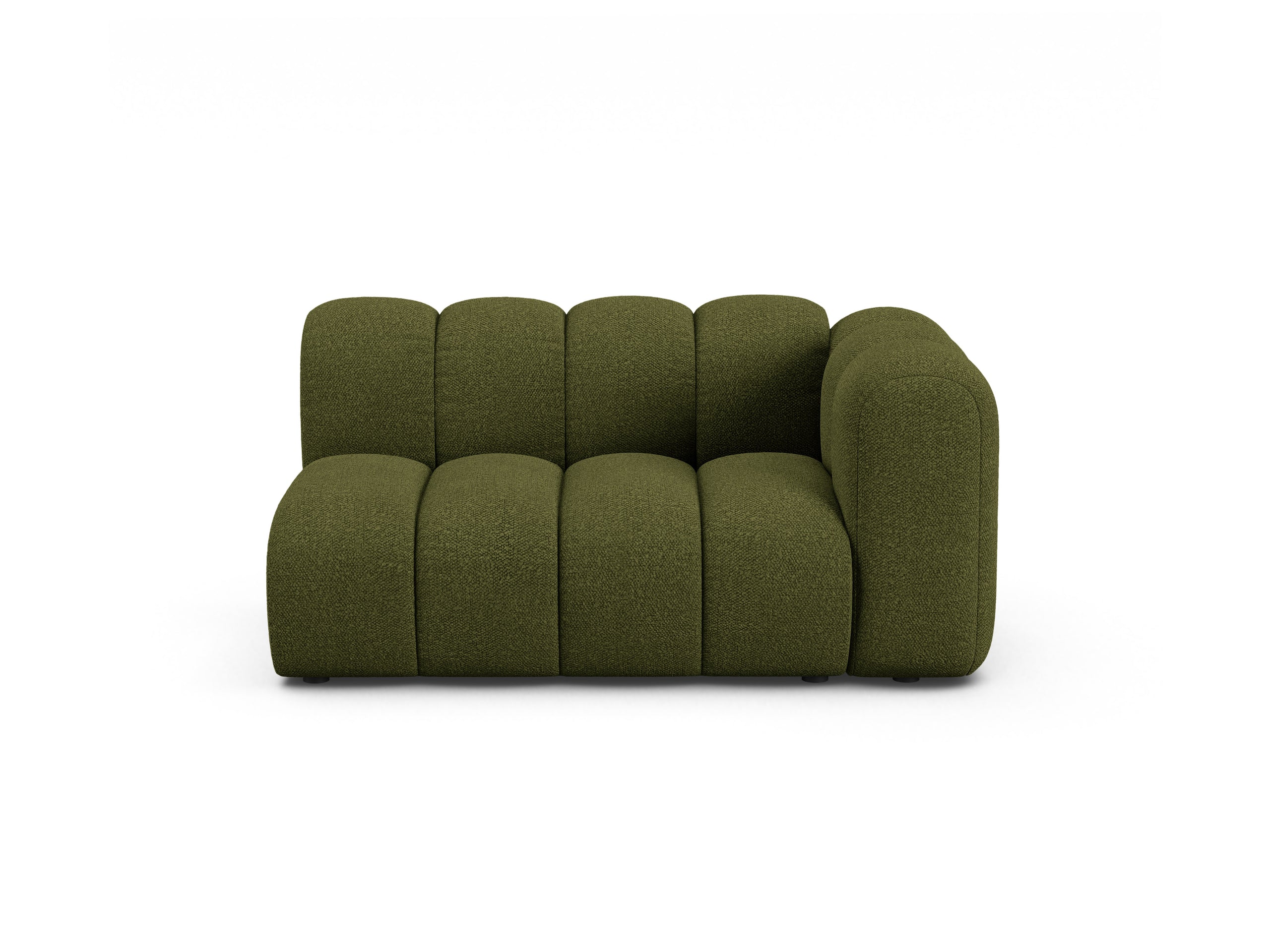 Micadoni Lupine modul sedačky s podrúčkou 145 × 95 cm - Buklé Baloo (Bal2090) - Tmavá olivovozelená - Pravé prevedenie