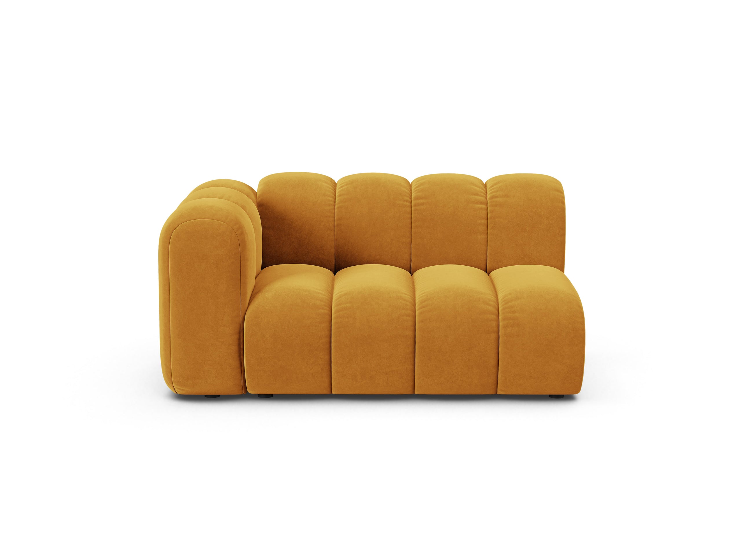 Micadoni Lupine modul sedačky s podrúčkou 145 × 95 cm - Zamat Venus (Ven2917) - Žltá - Ľavé prevedenie