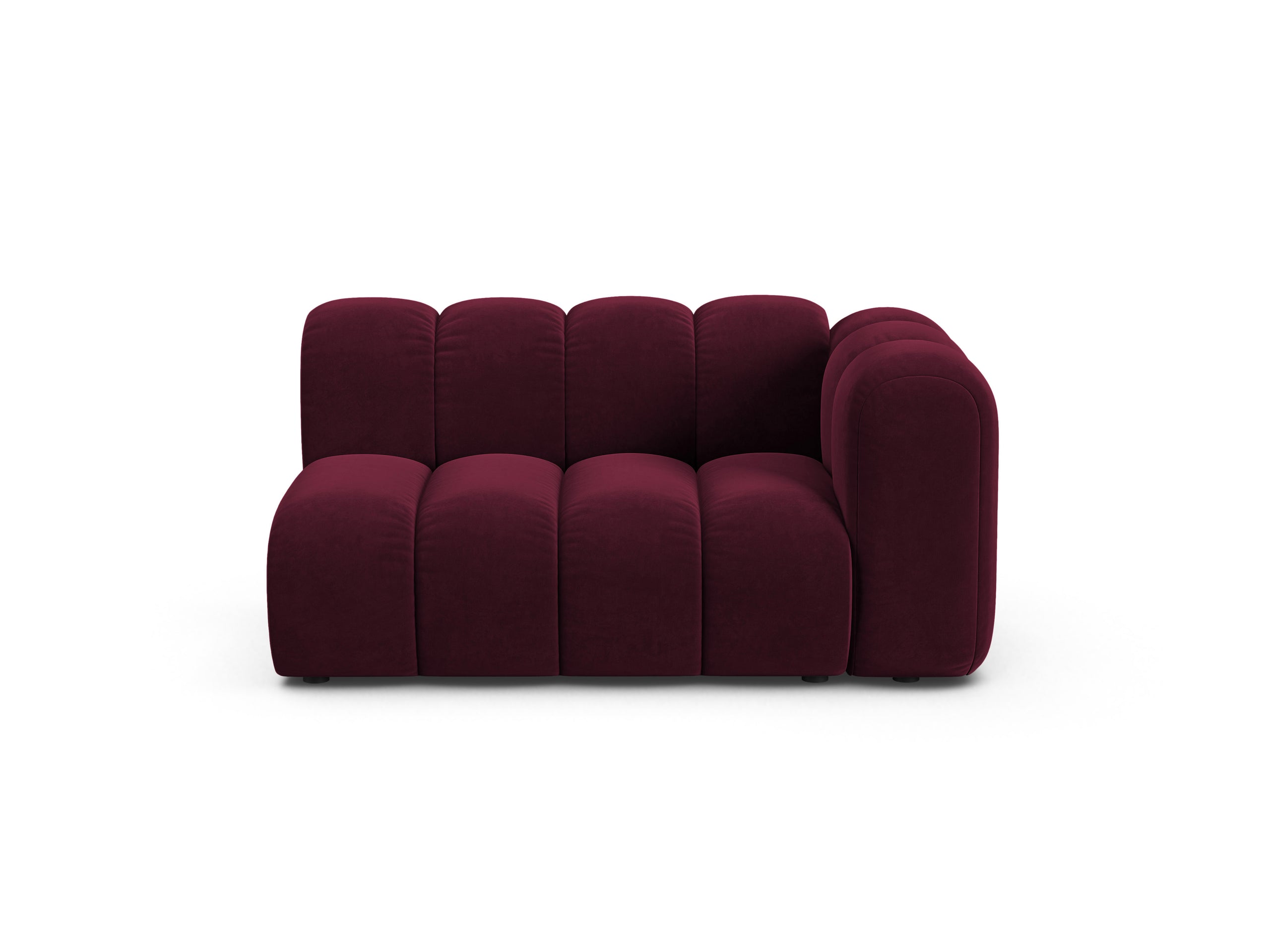 Micadoni Lupine modul sedačky s podrúčkou 145 × 95 cm - Zamat Venus (Ven2932) - Vínová - Pravé prevedenie