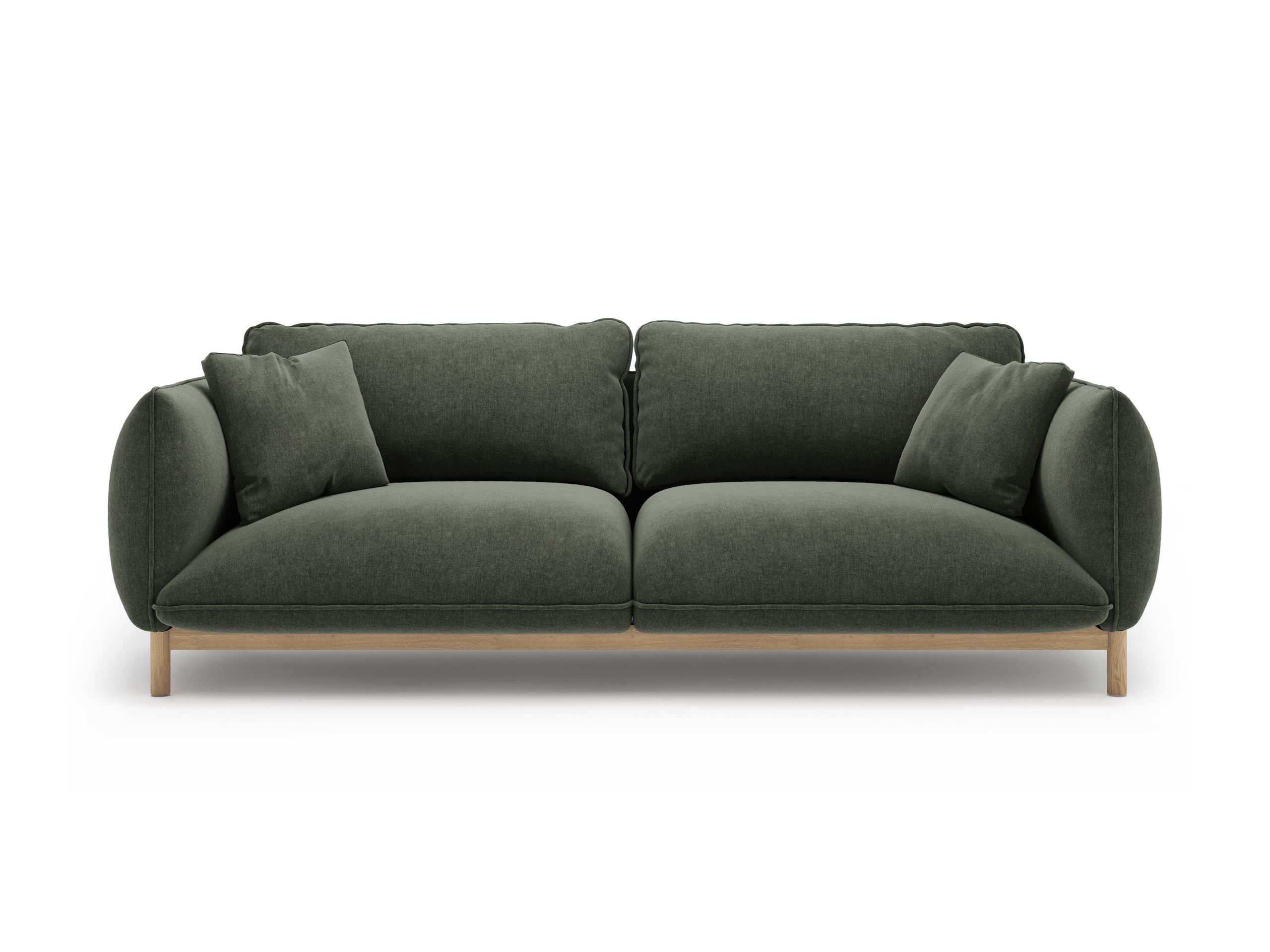Micadoni Ada trojmiestna pohovka 208 × 101 cm - Štrukturovaná látka Wind (Win75) - Machovozelená