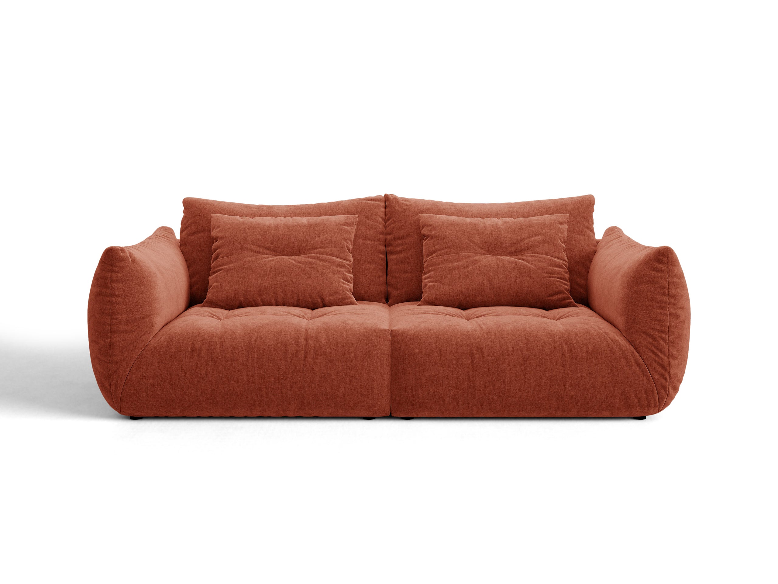 Micadoni Bloom trojmiestna pohovka 232 × 107 cm - Štrukturovaná látka Wind (Win52) - Červenohnedá