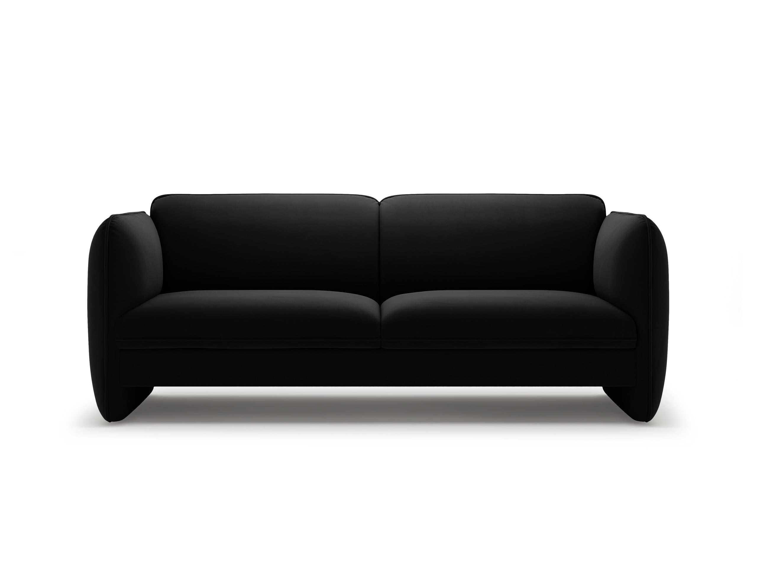 Micadoni Georgia trojmiestna pohovka 204 × 90 cm - Zamat Magic Velvet (Ma2219) - Čierna