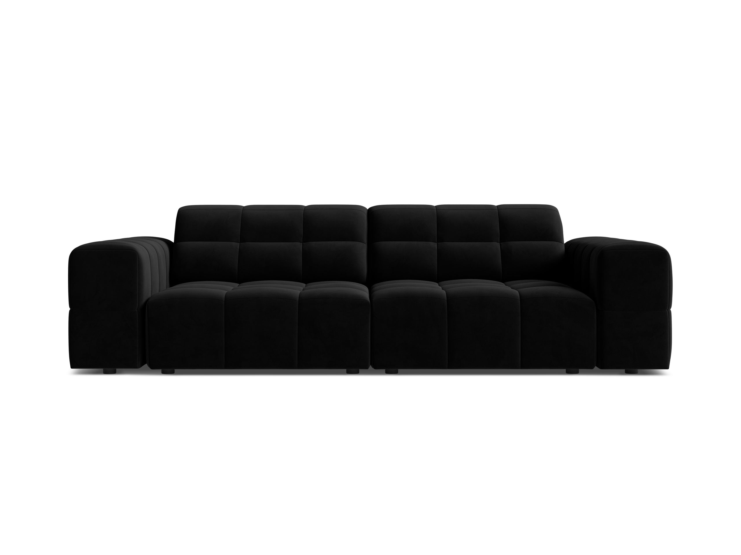 Micadoni Jennifer trojmiestna pohovka 212 × 102 cm - Zamat Bluvel (Blu19) - Čierna