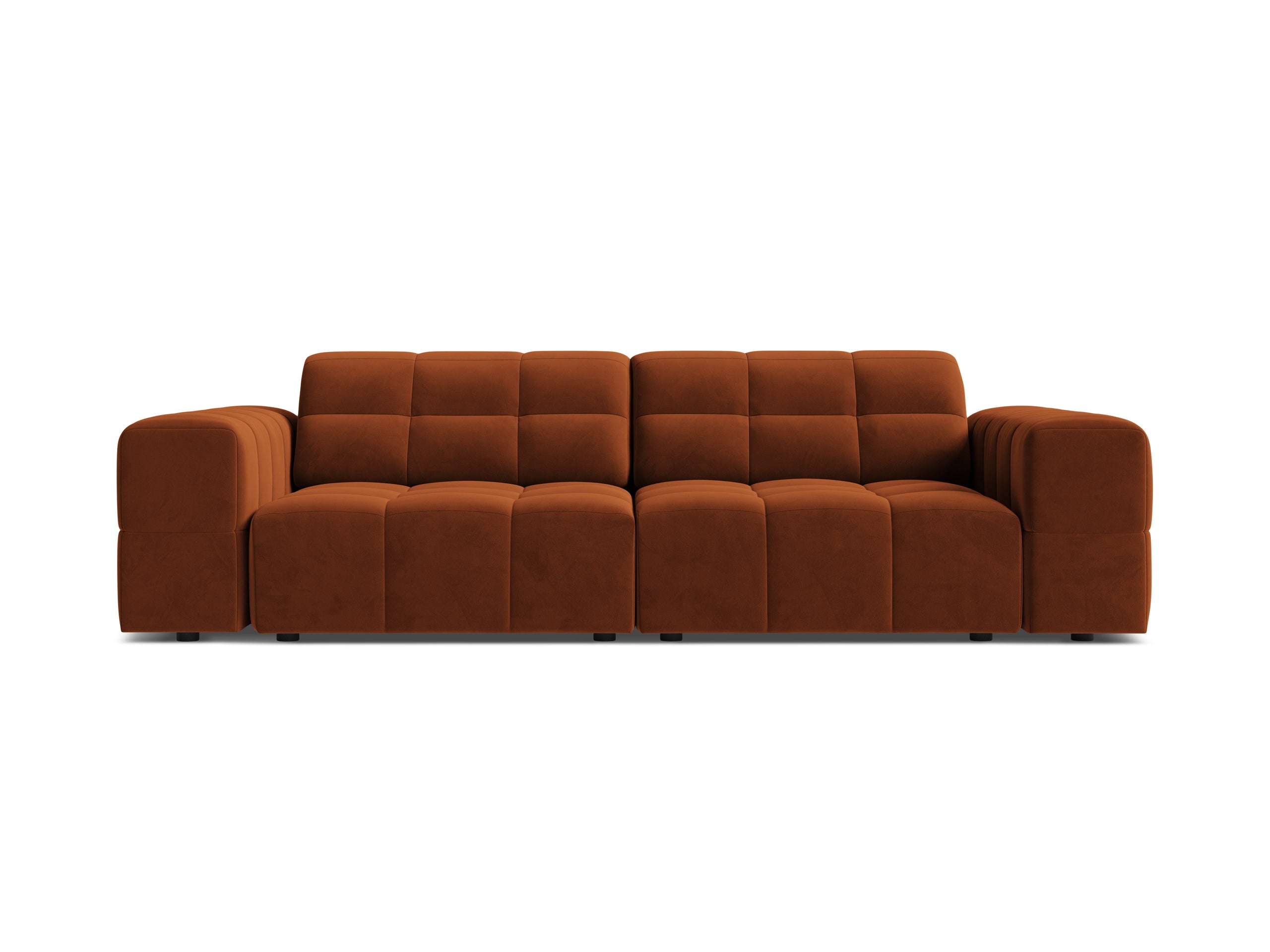 Micadoni Jennifer trojmiestna pohovka 212 × 102 cm - Zamat Bluvel (Blu4215) - Terakotová