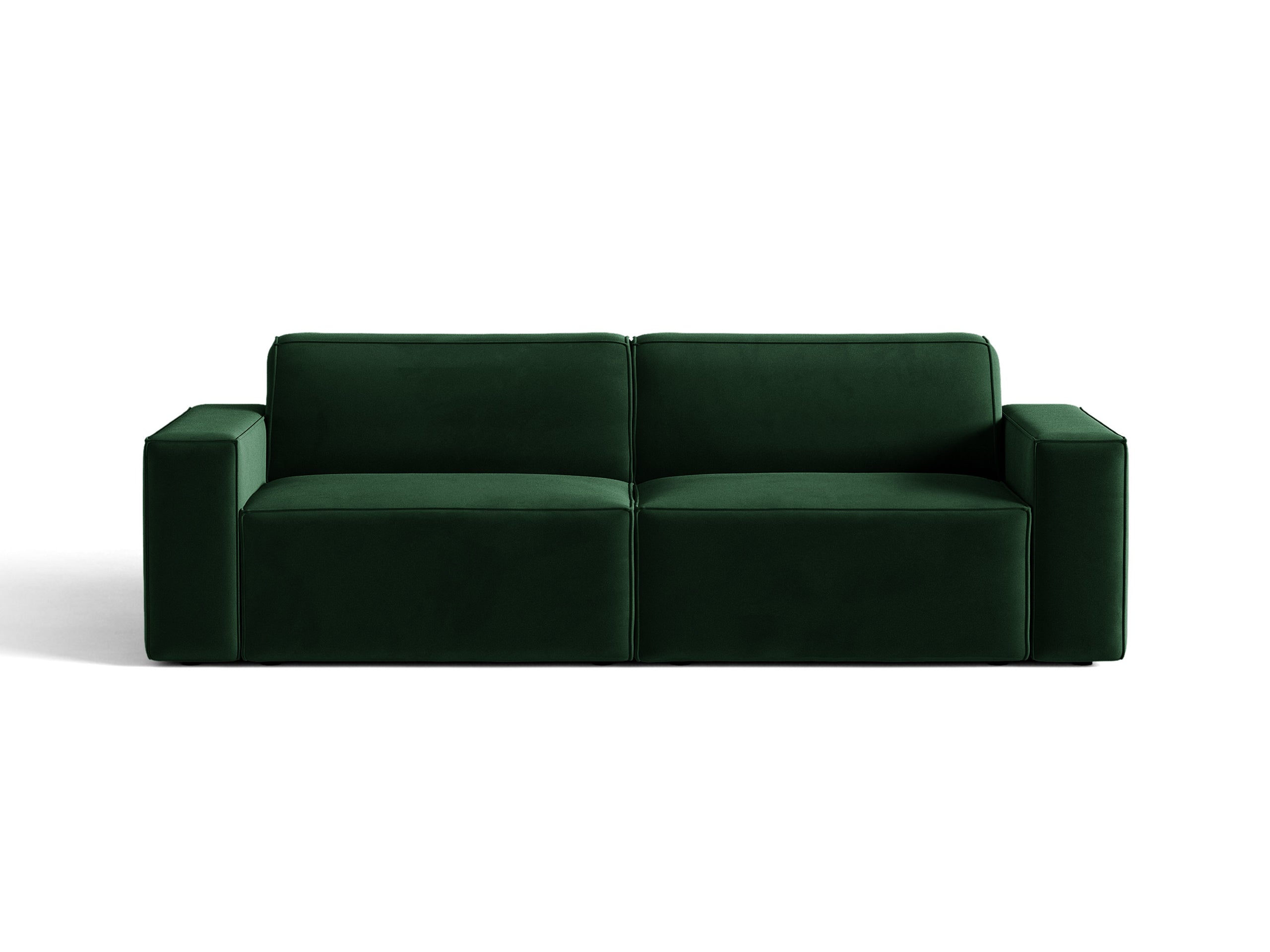 Micadoni Jodie trojmiestna pohovka 204 × 99 cm - Zamat Bluvel (Blu78) - Fľaškovozelená