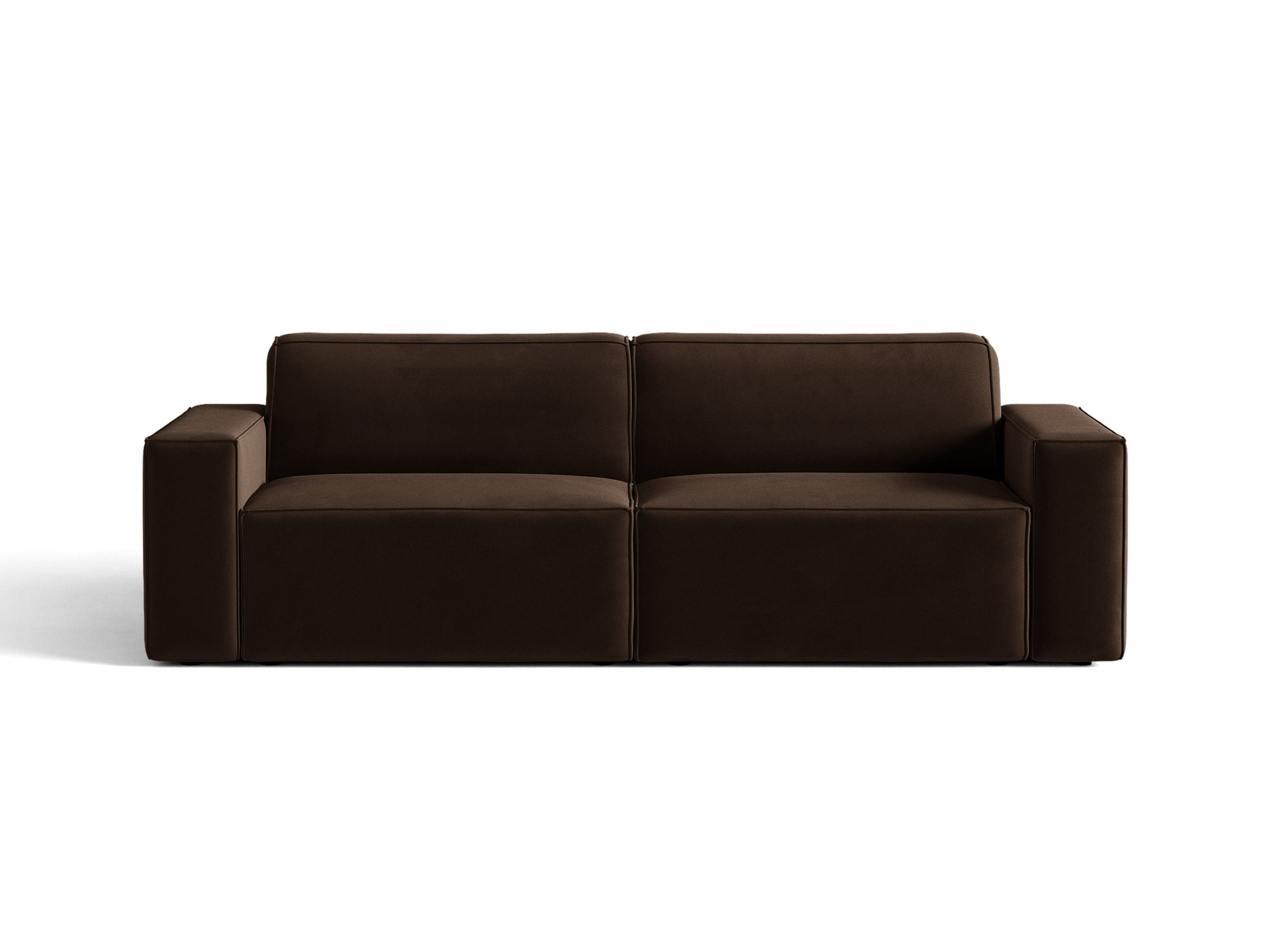 Micadoni Jodie trojmiestna pohovka 204 × 99 cm - Zamat Bluvel (Blu48) - Tmavohnedá