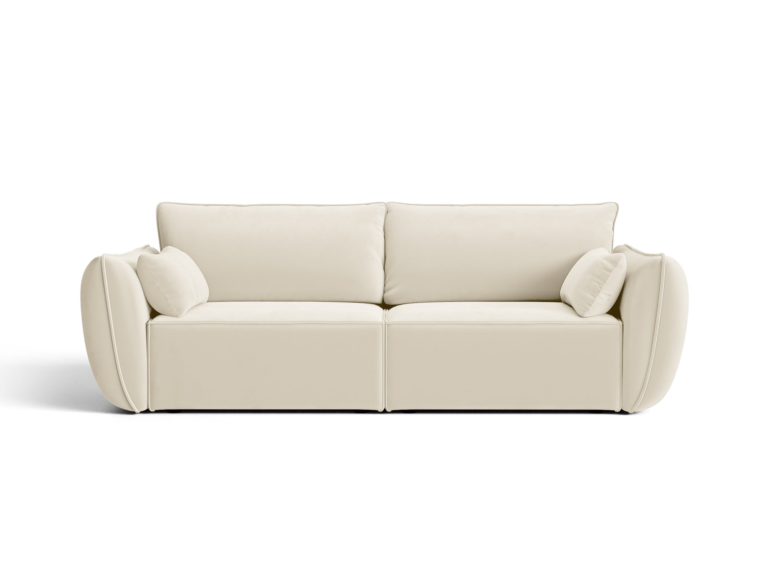 Micadoni Kaelle trojmiestna pohovka 208 × 110 cm - Zamat Bluvel (Blu22) - Svetlobéžová