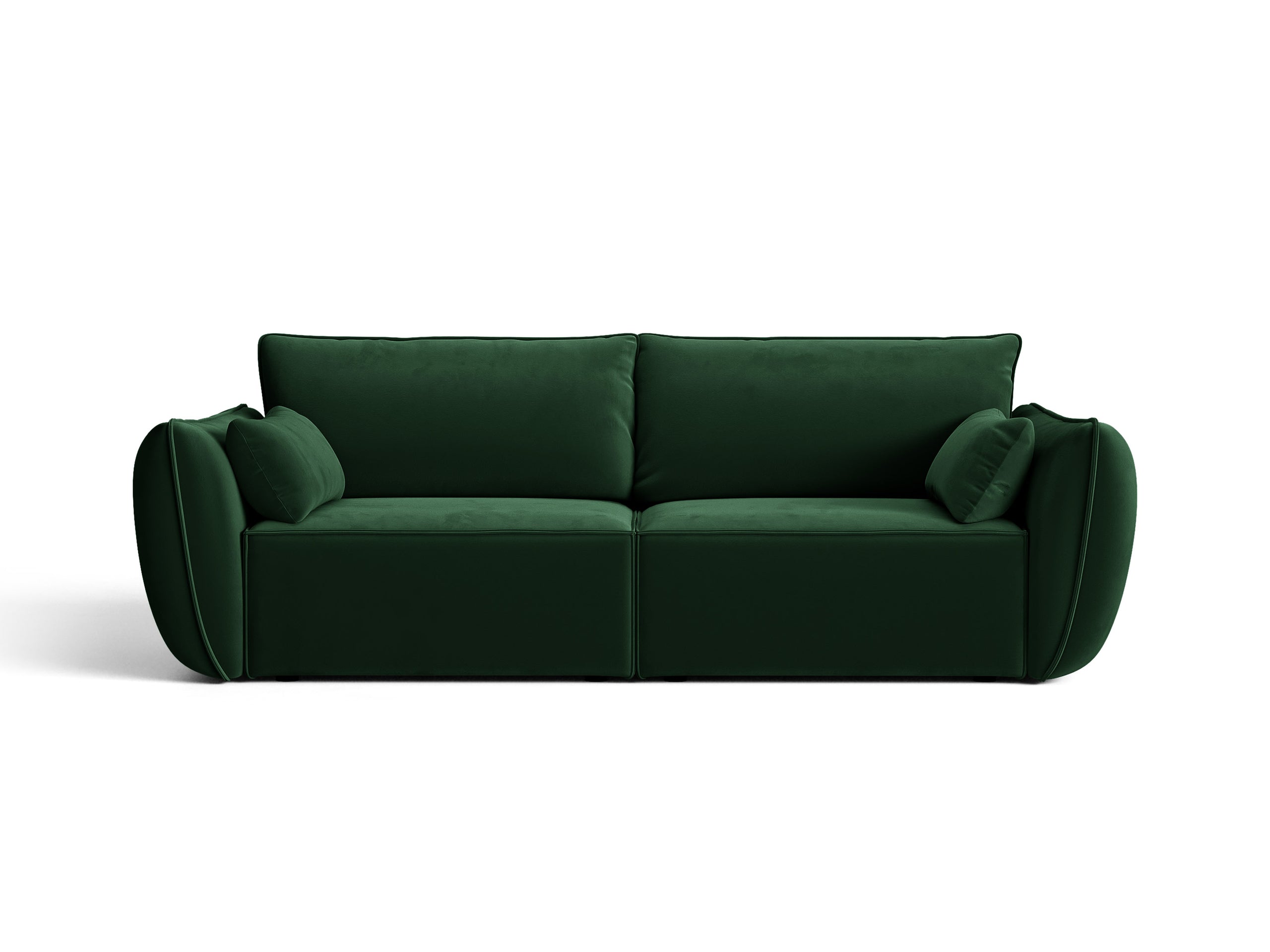 Micadoni Kaelle trojmiestna pohovka 208 × 110 cm - Zamat Bluvel (Blu78) - Fľaškovozelená