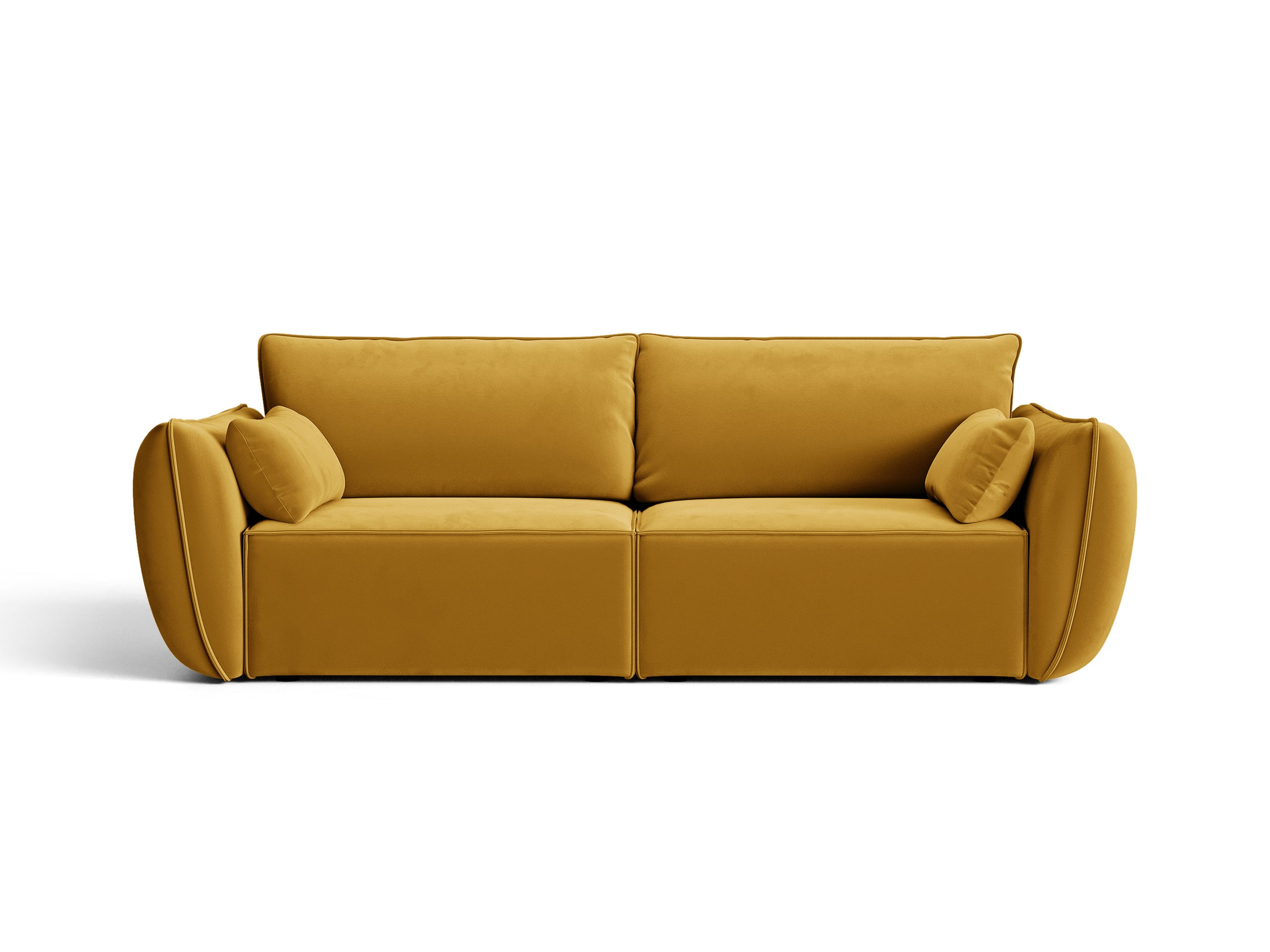 Micadoni Kaelle trojmiestna pohovka 208 × 110 cm - Zamat Bluvel (Blu68) - Žltá