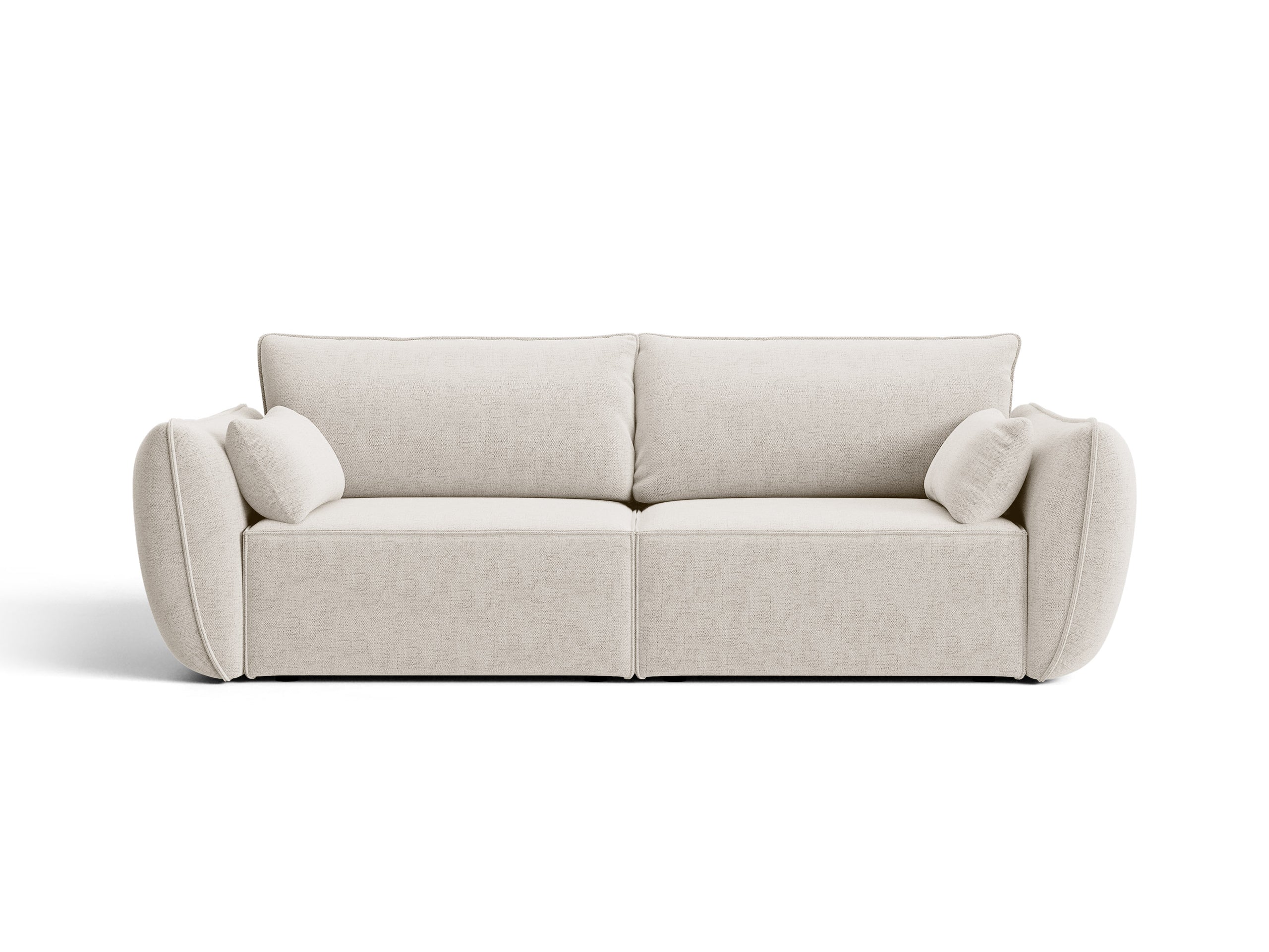 Micadoni Kaelle trojmiestna pohovka 208 × 110 cm - Štrukturovaná látka Moly (Mol02) - Svetlobéžová
