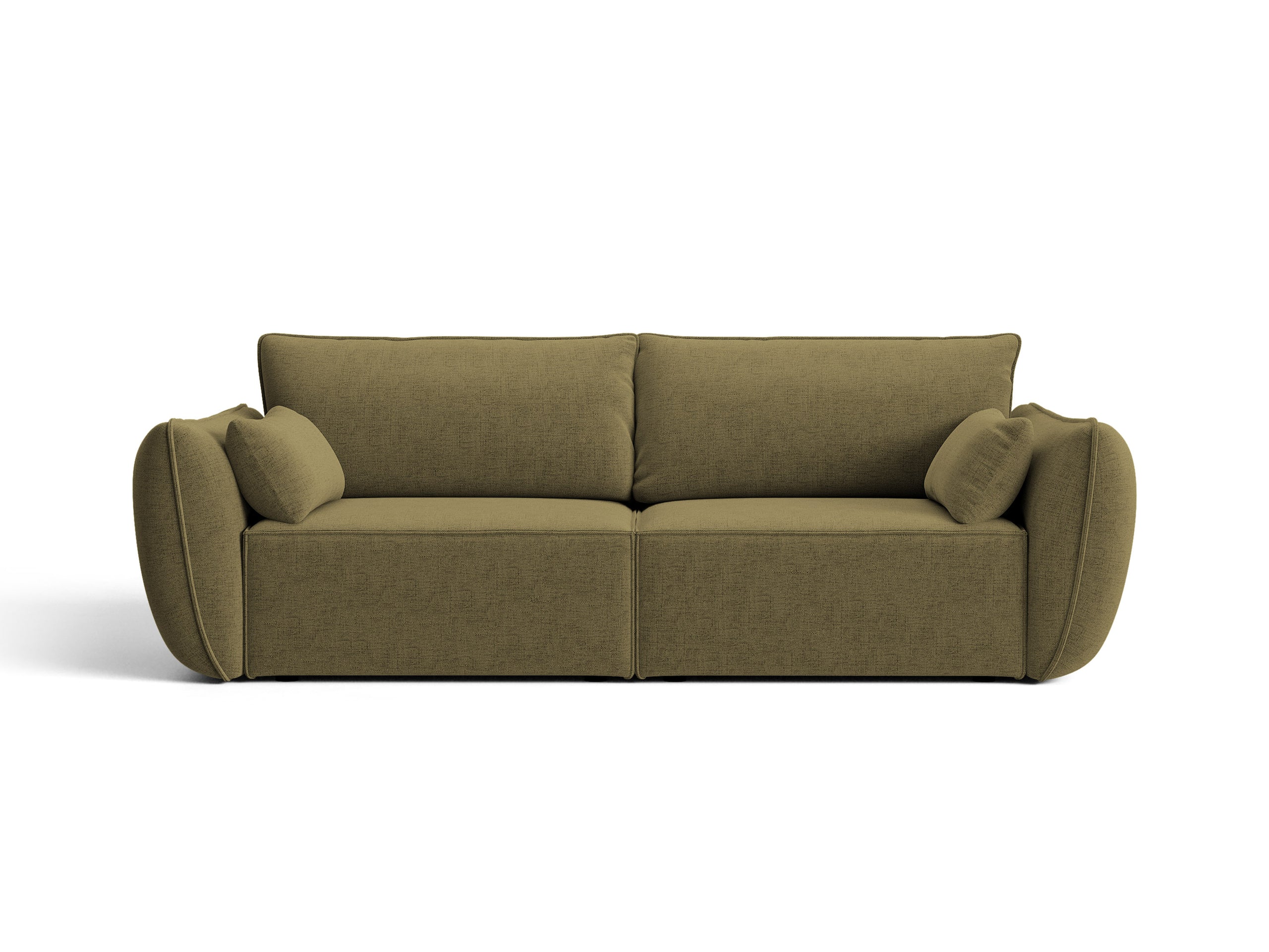 Micadoni Kaelle trojmiestna pohovka 208 × 110 cm - Štrukturovaná látka Moly (Mol38) - Zelená