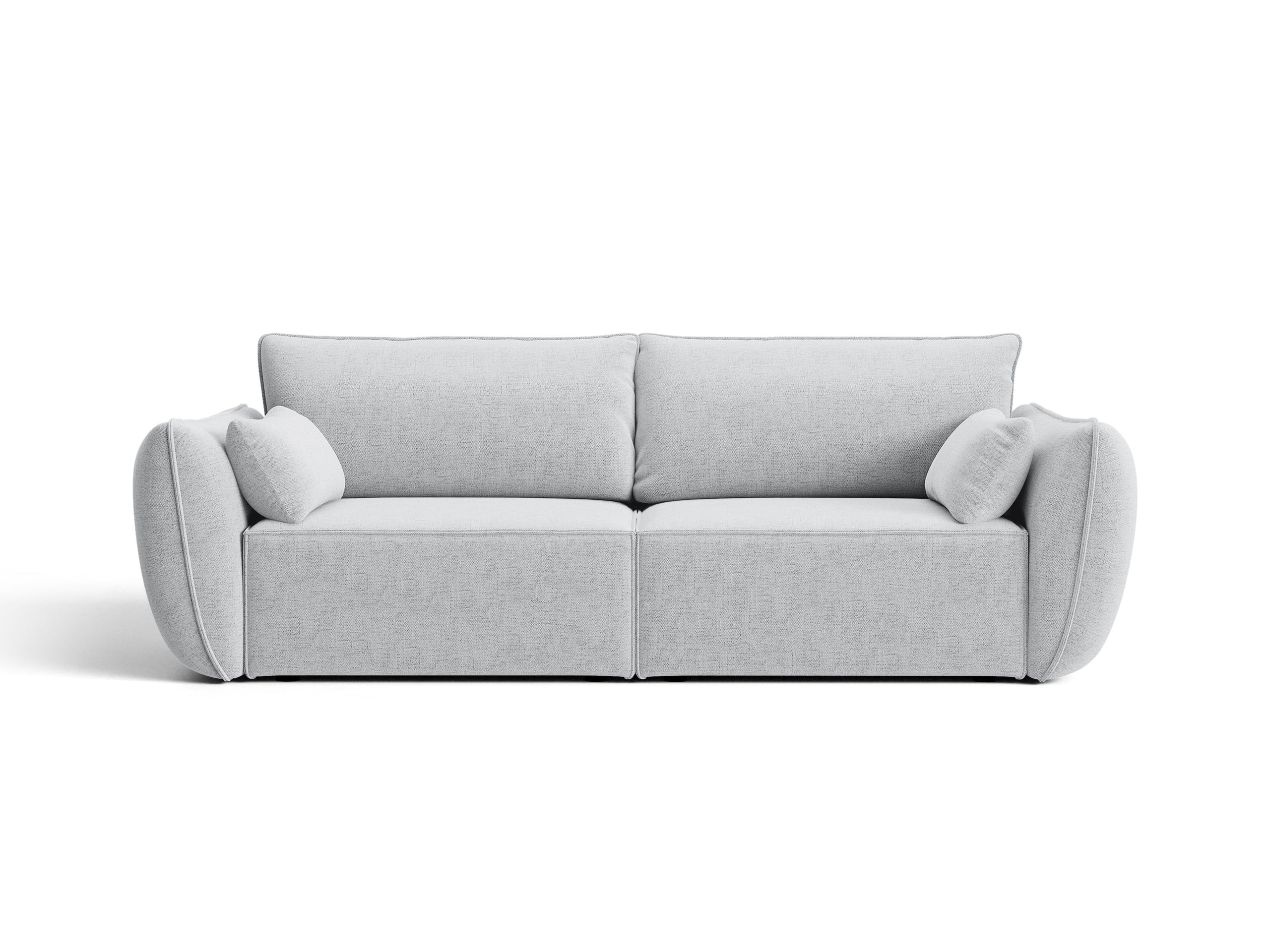 Micadoni Kaelle trojmiestna pohovka 208 × 110 cm - Štrukturovaná látka Moly (Mol70) - Svetlosivá