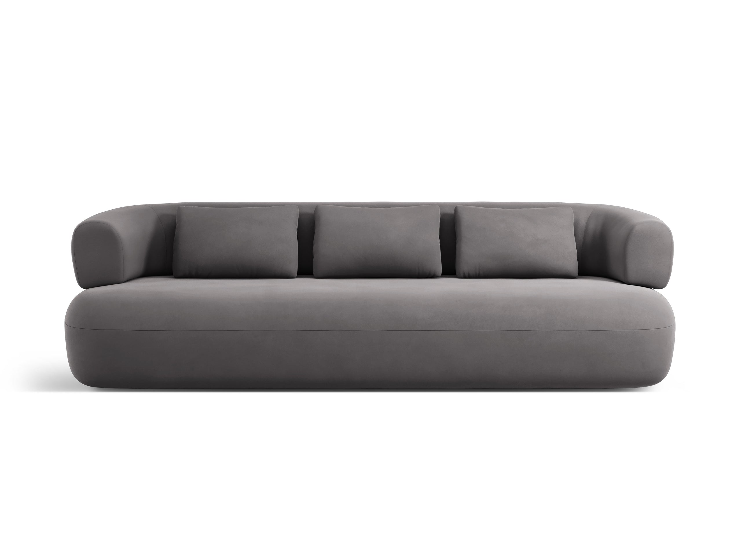 Micadoni Jenny trojmiestna pohovka 200 × 90 cm - Zamat Salvador (Sal18) - Tmavosivá