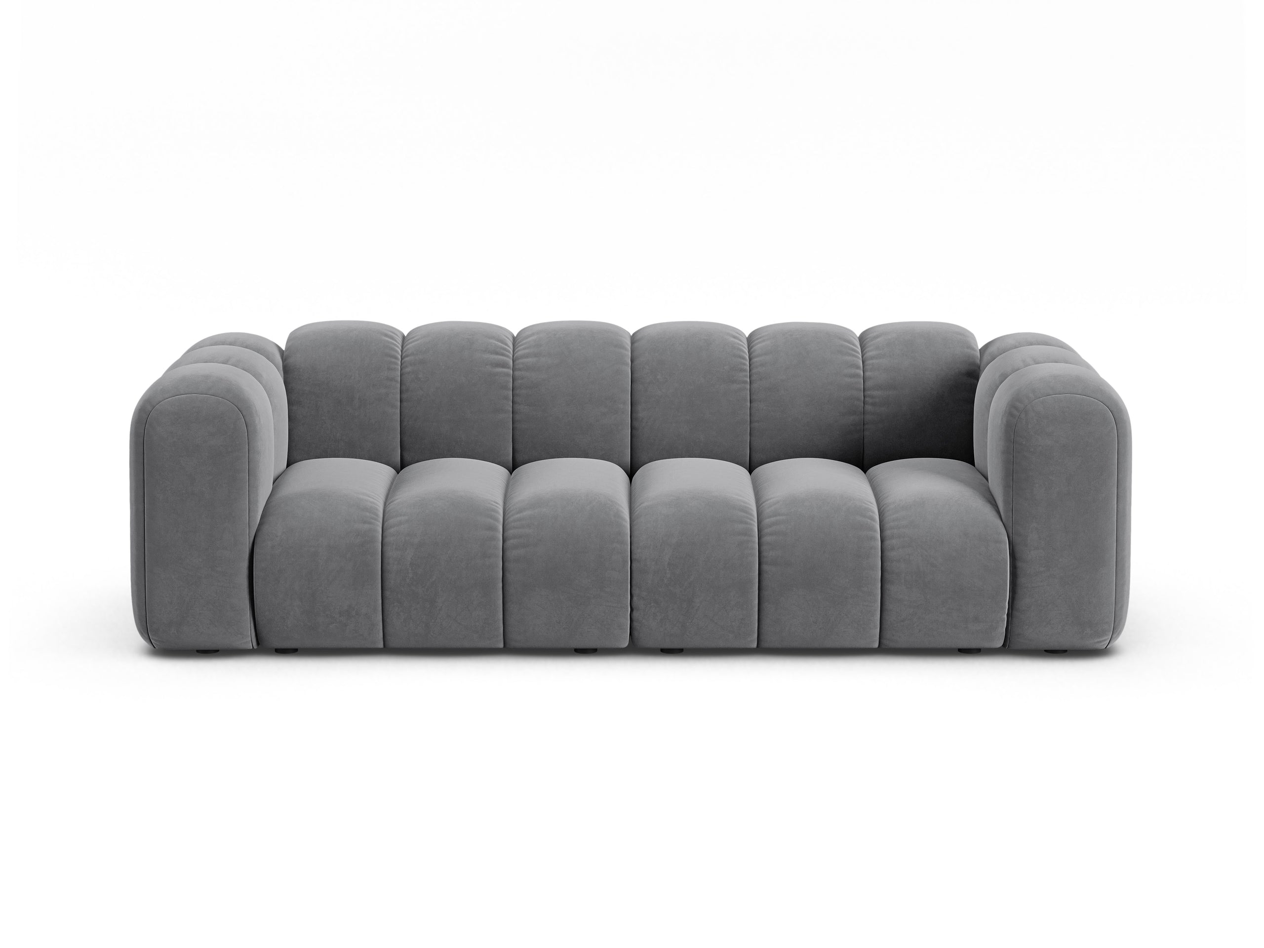 Micadoni Lupine trojmiestna pohovka 230 × 95 cm - Zamat Salvador (Sal17) - Sivá
