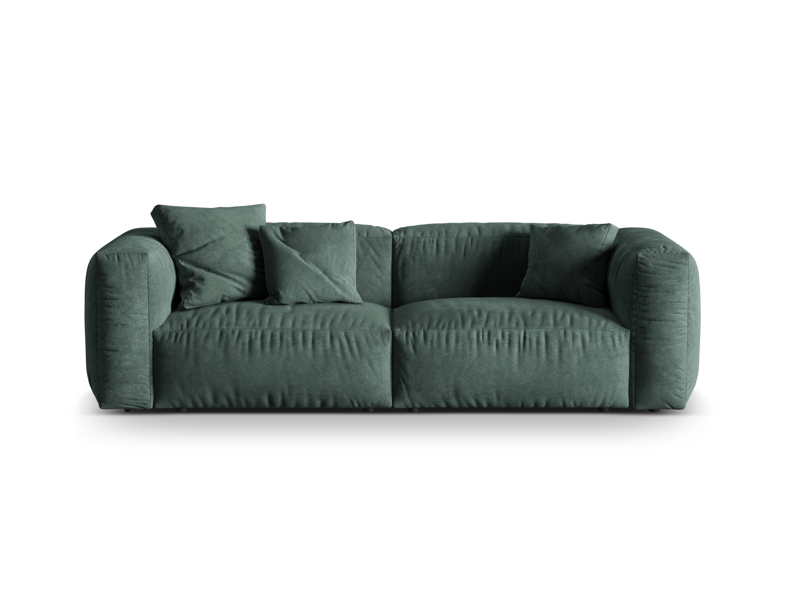 Micadoni Martina trojmiestna pohovka - Zamat Vogue (Vog12) - Petrolejová - Nohy: Čierny plast - Variant 76 cm