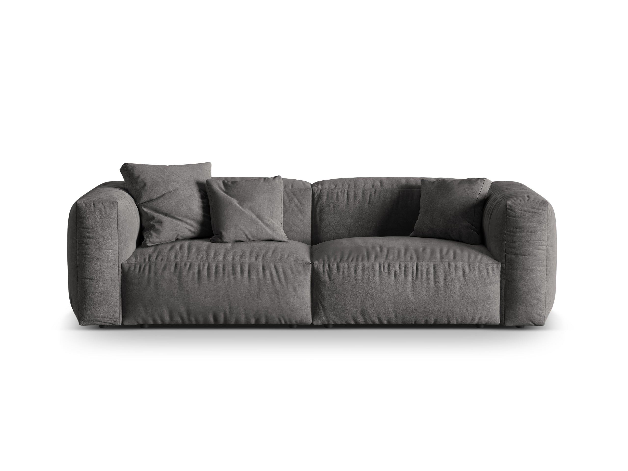 Micadoni Martina trojmiestna pohovka - Zamat Vogue (Vog15) - Sivá - Nohy: Čierny plast - Variant 76 cm