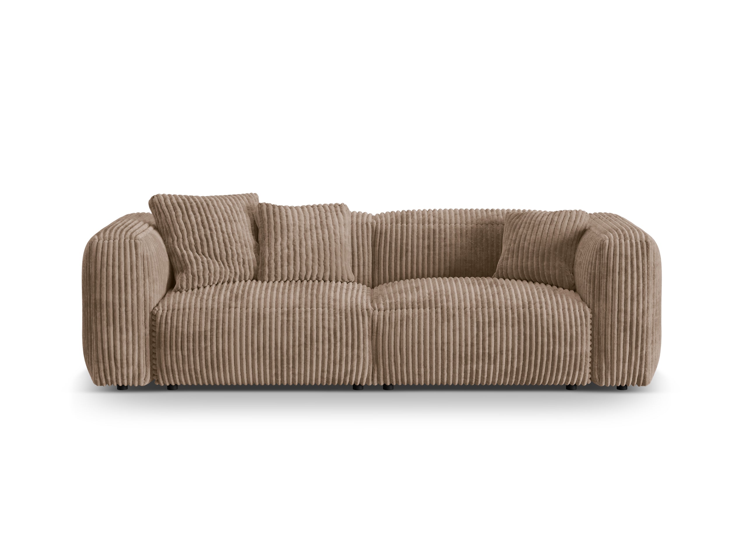 Micadoni Martina trojmiestna pohovka - Menčester Tilia (Til17) - Žaluďová - Nohy: Čierny plast - Variant 76 cm