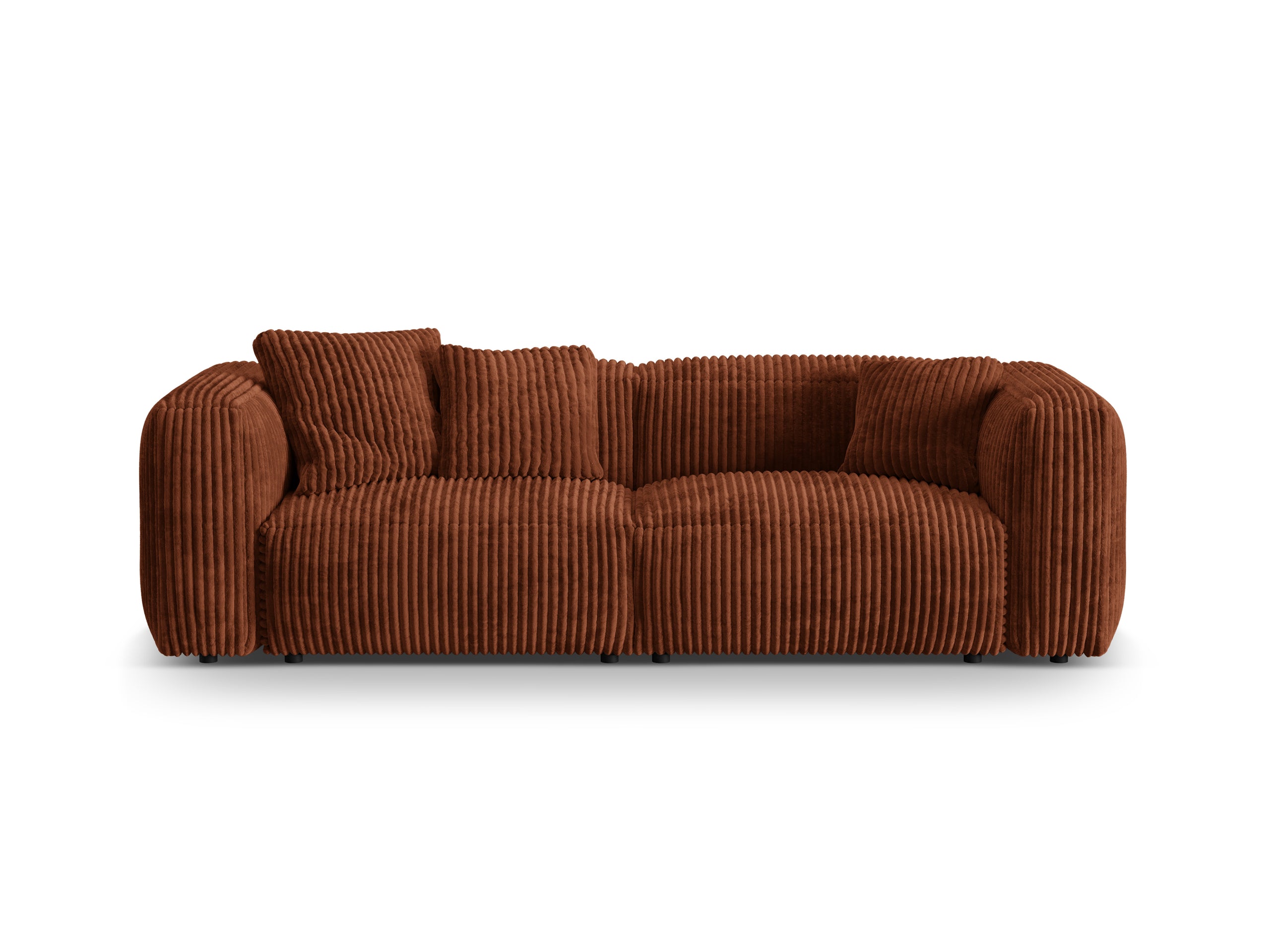 Micadoni Martina trojmiestna pohovka - Menčester Tilia (Til52) - Tehlová - Nohy: Čierny plast - Variant 76 cm