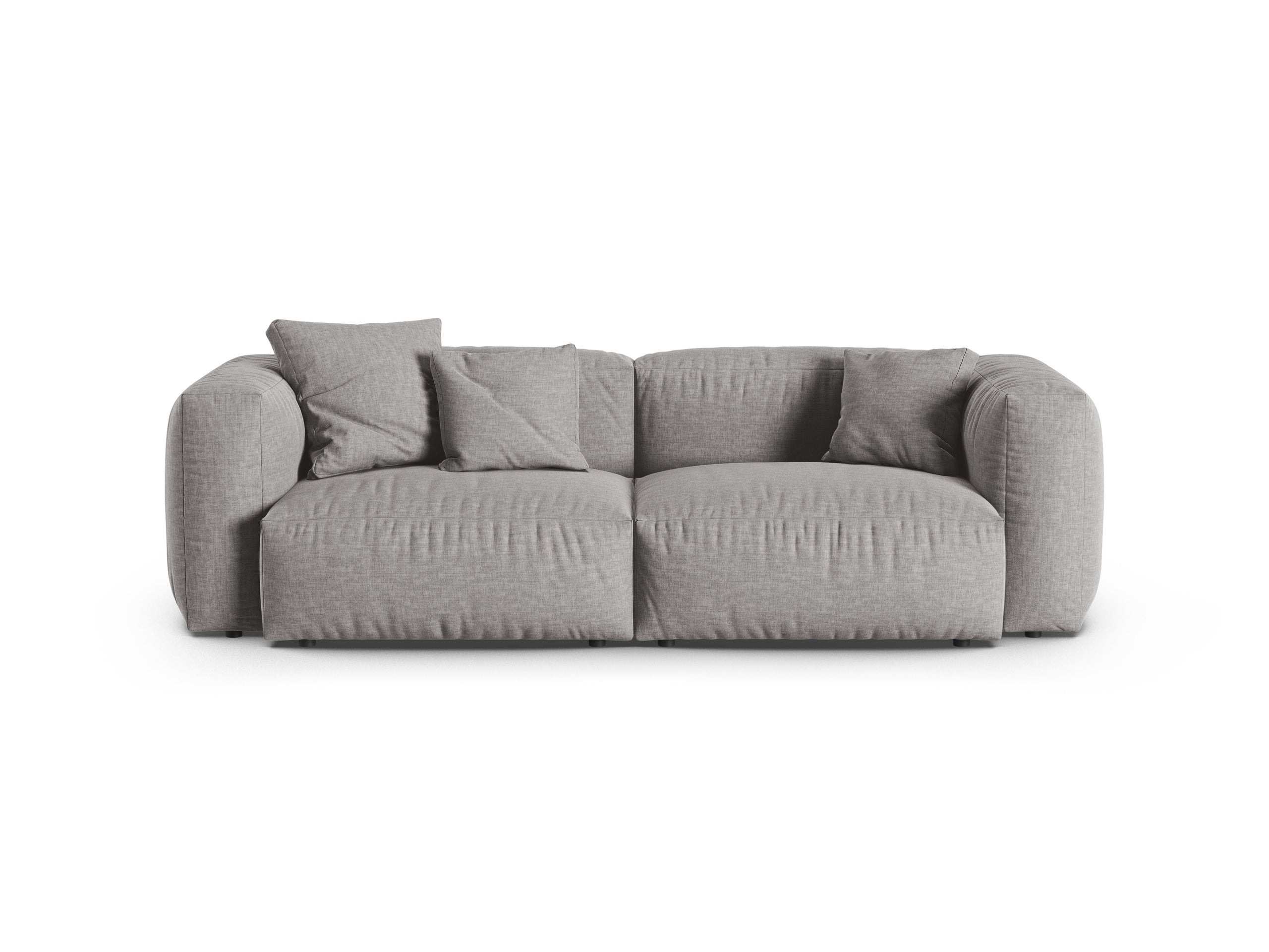Micadoni Martina trojmiestna pohovka - Štrukturovaná látka Boston (Boligre) - Svetlosivá - Nohy: Čierny plast - Variant 90 cm