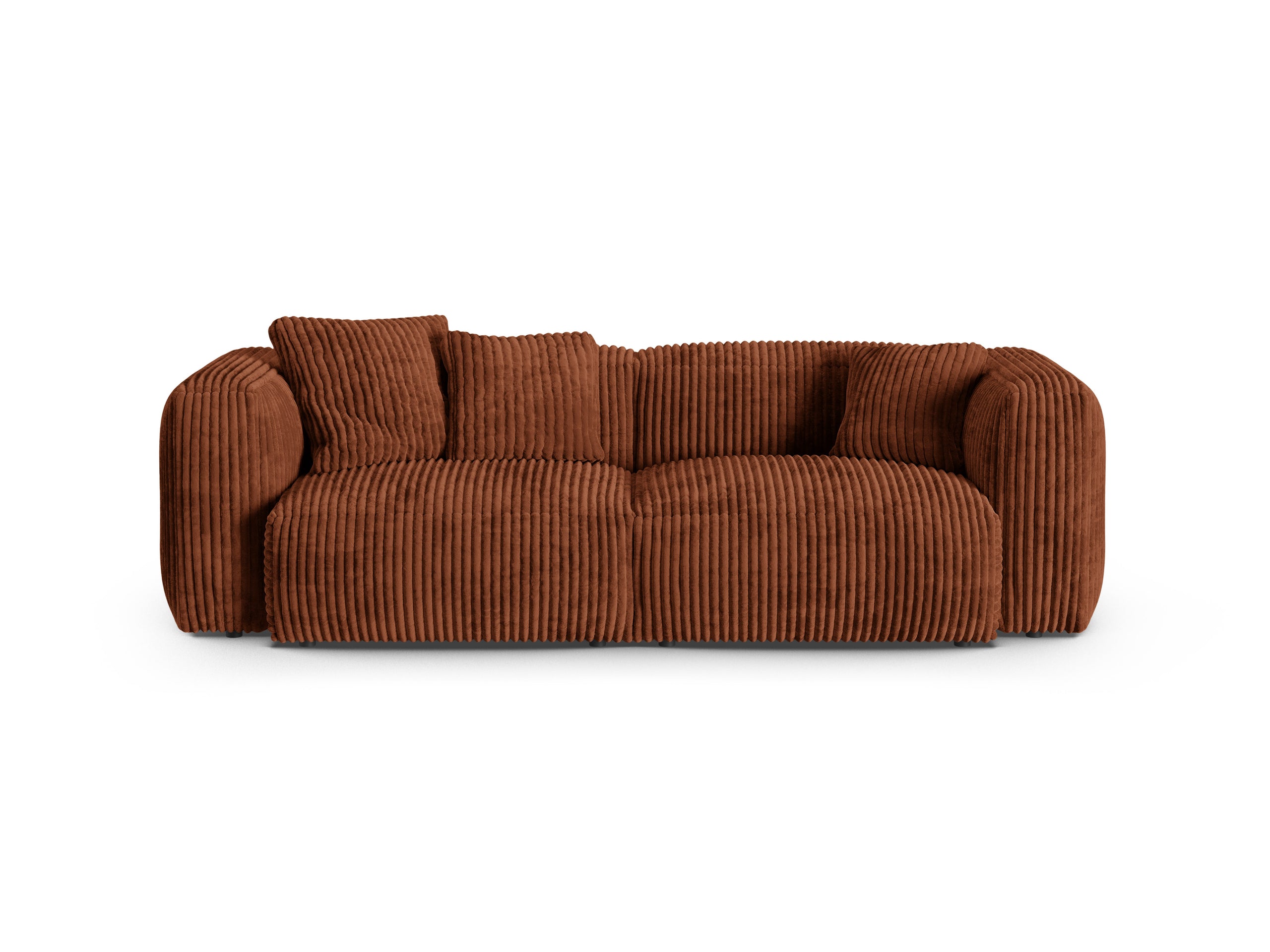 Micadoni Martina trojmiestna pohovka - Menčester Tilia (Til52) - Tehlová - Nohy: Čierny plast - Variant 90 cm