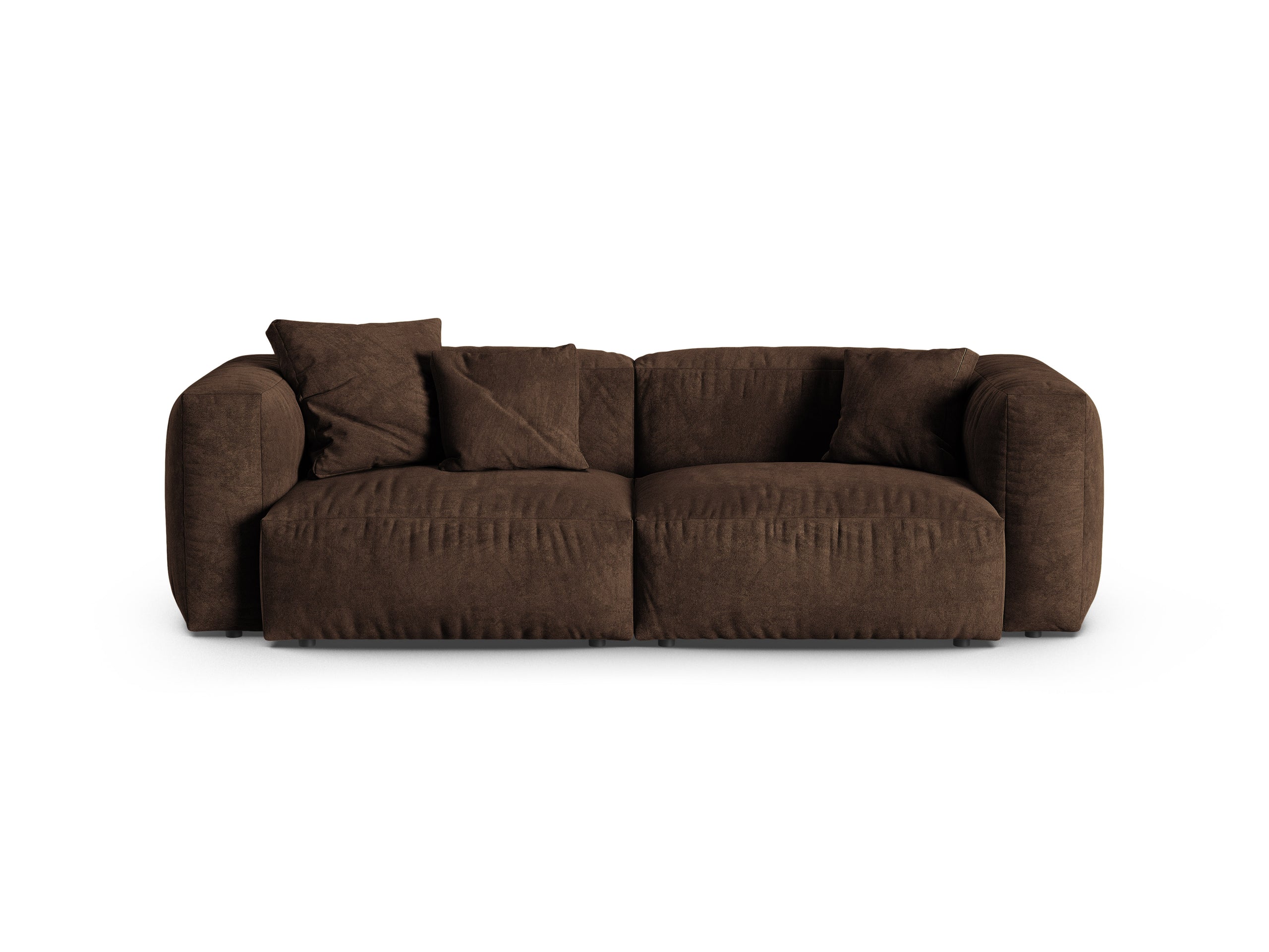 Micadoni Martina trojmiestna pohovka - Zamat Vogue (Vog6) - Čokoládová - Nohy: Čierny plast - Variant 90 cm