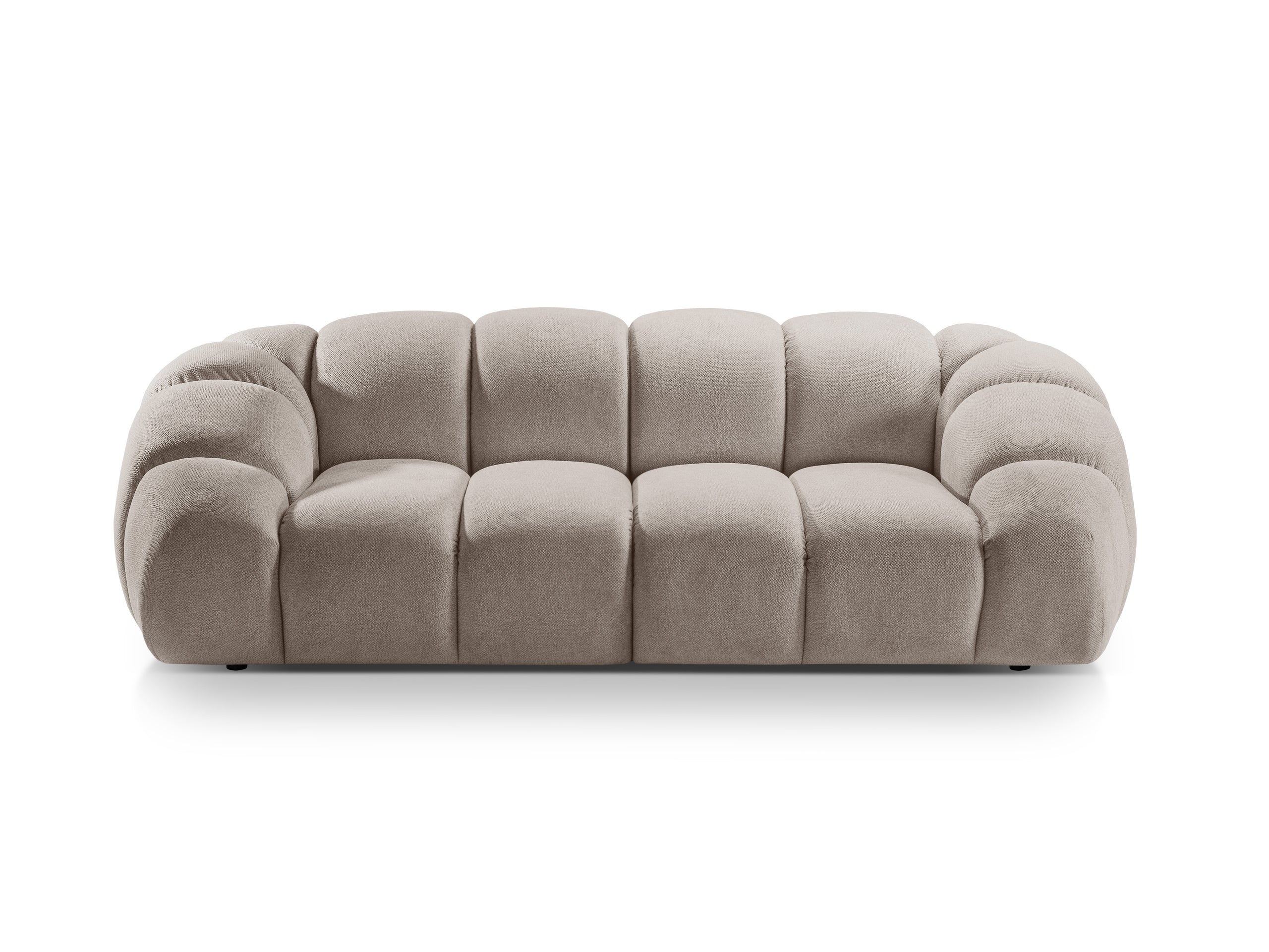 Micadoni Diana trojmiestna pohovka 234 × 114 cm - Štrukturovaná látka Bubble (Bub3) - Tmavobéžová