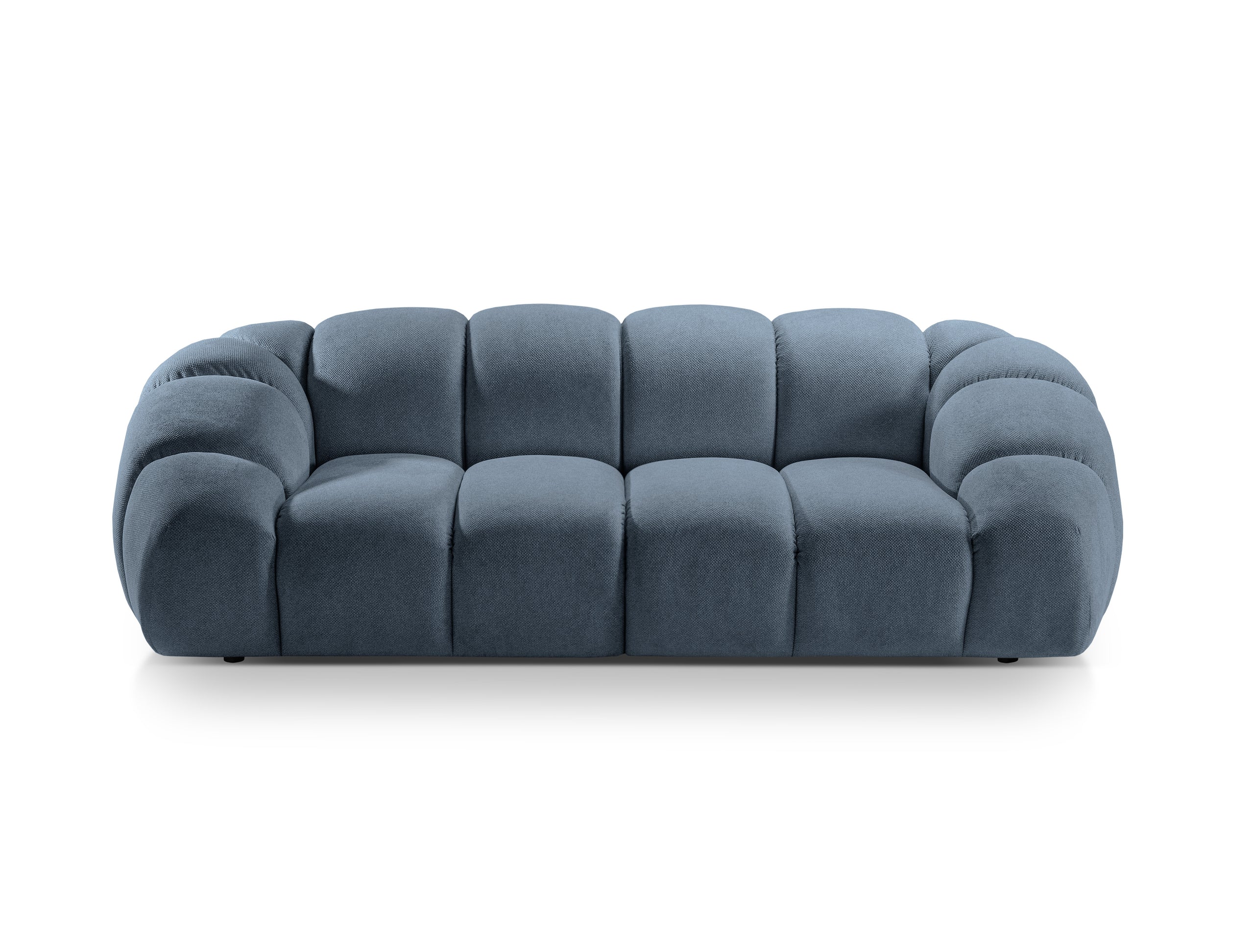 Micadoni Diana trojmiestna pohovka 234 × 114 cm - Štrukturovaná látka Bubble (Bub15) - Džínsová modrá
