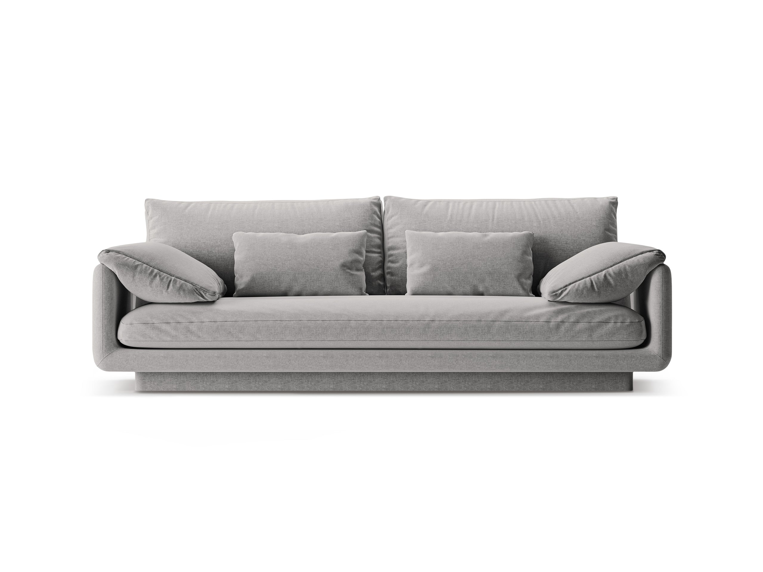 Micadoni Torino trojmiestna pohovka 220 × 103 cm - Štrukturovaná látka Wind (Win84) - Svetlosivá