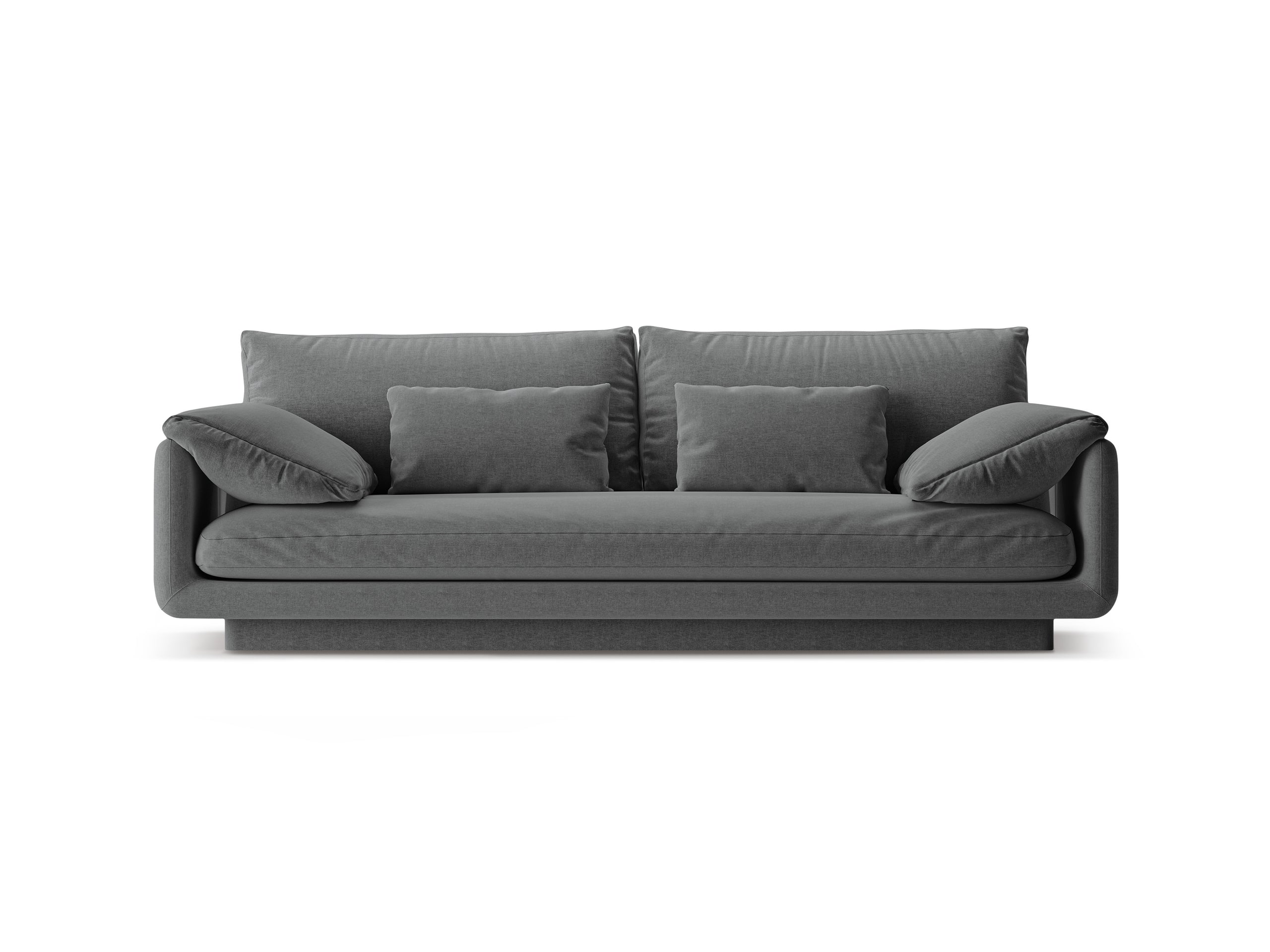 Micadoni Torino trojmiestna pohovka 220 × 103 cm - Štrukturovaná látka Wind (Win89) - Tmavosivá