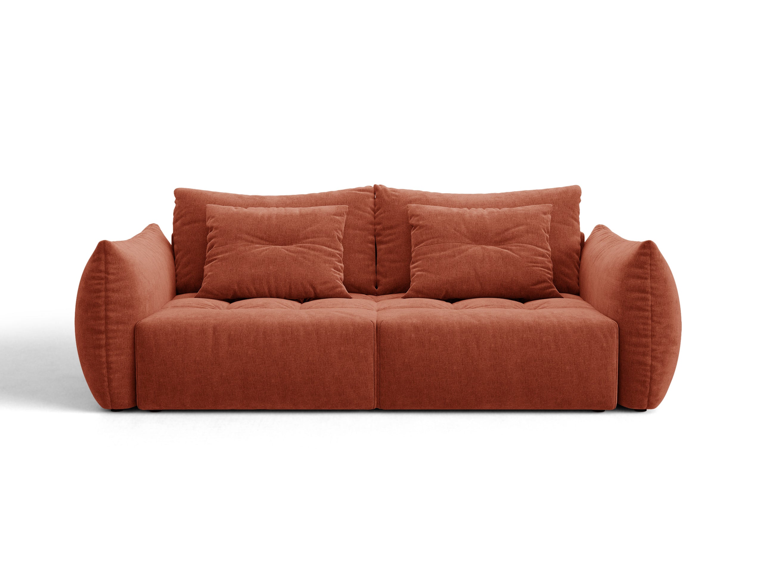 Micadoni Bloom rozkladacia trojmiestna pohovka 250 × 108 cm - Štrukturovaná látka Wind (Win52) - Červenohnedá