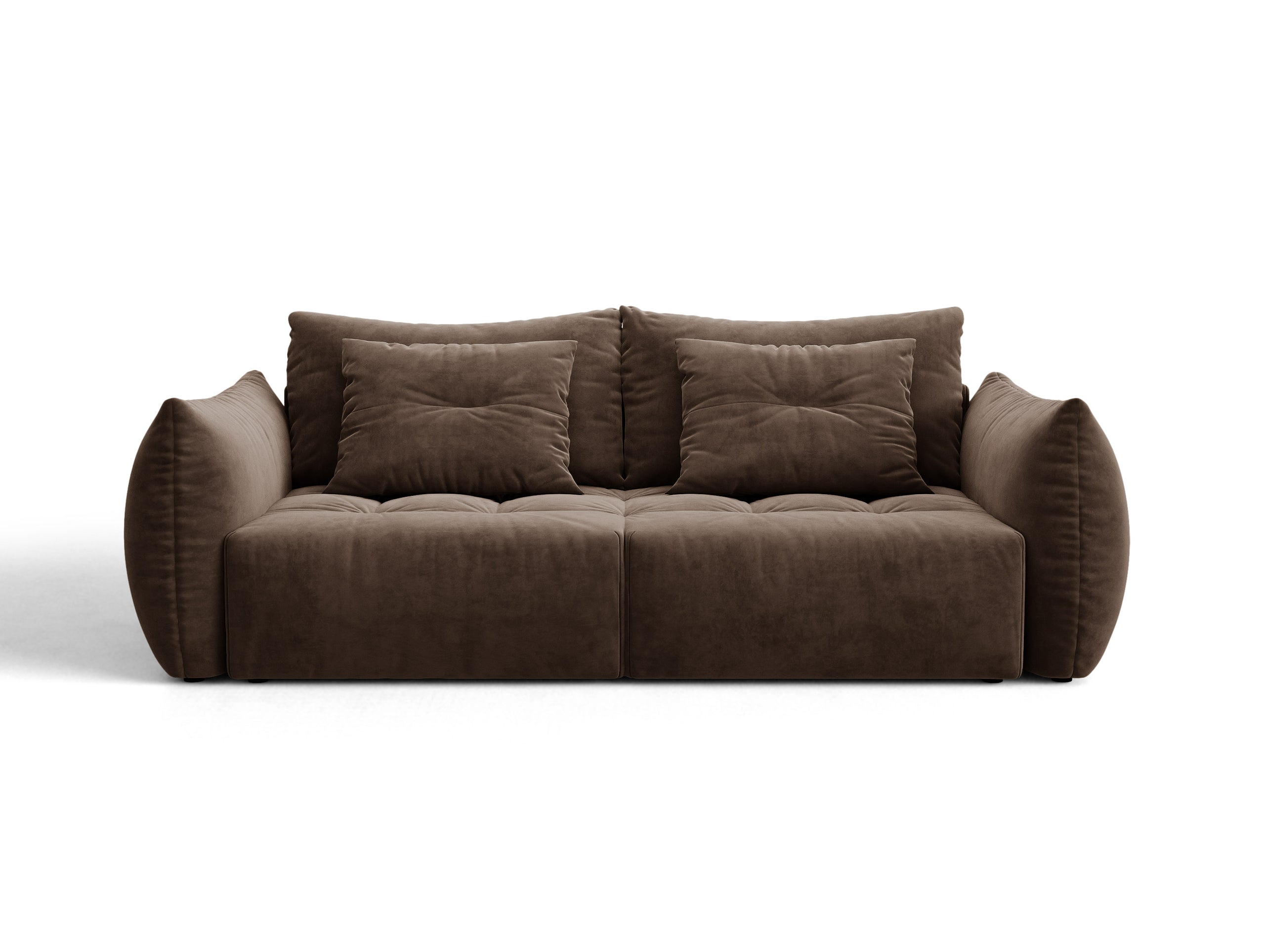 Micadoni Bloom rozkladacia trojmiestna pohovka 250 × 108 cm - Zamat Bluvel (Blu48) - Tmavohnedá