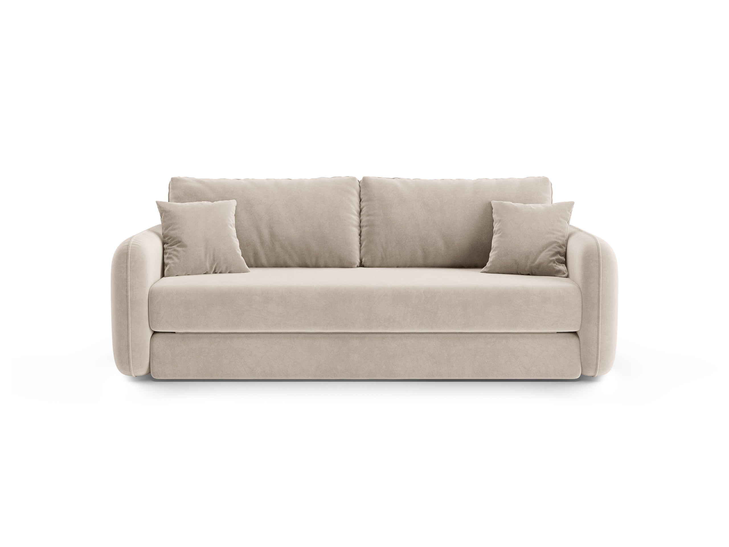 Micadoni Dormi rozkladacia trojmiestna pohovka 225 × 94 cm - Zamat Salvador (Sal1) - Béžová - Variant 94x87x225