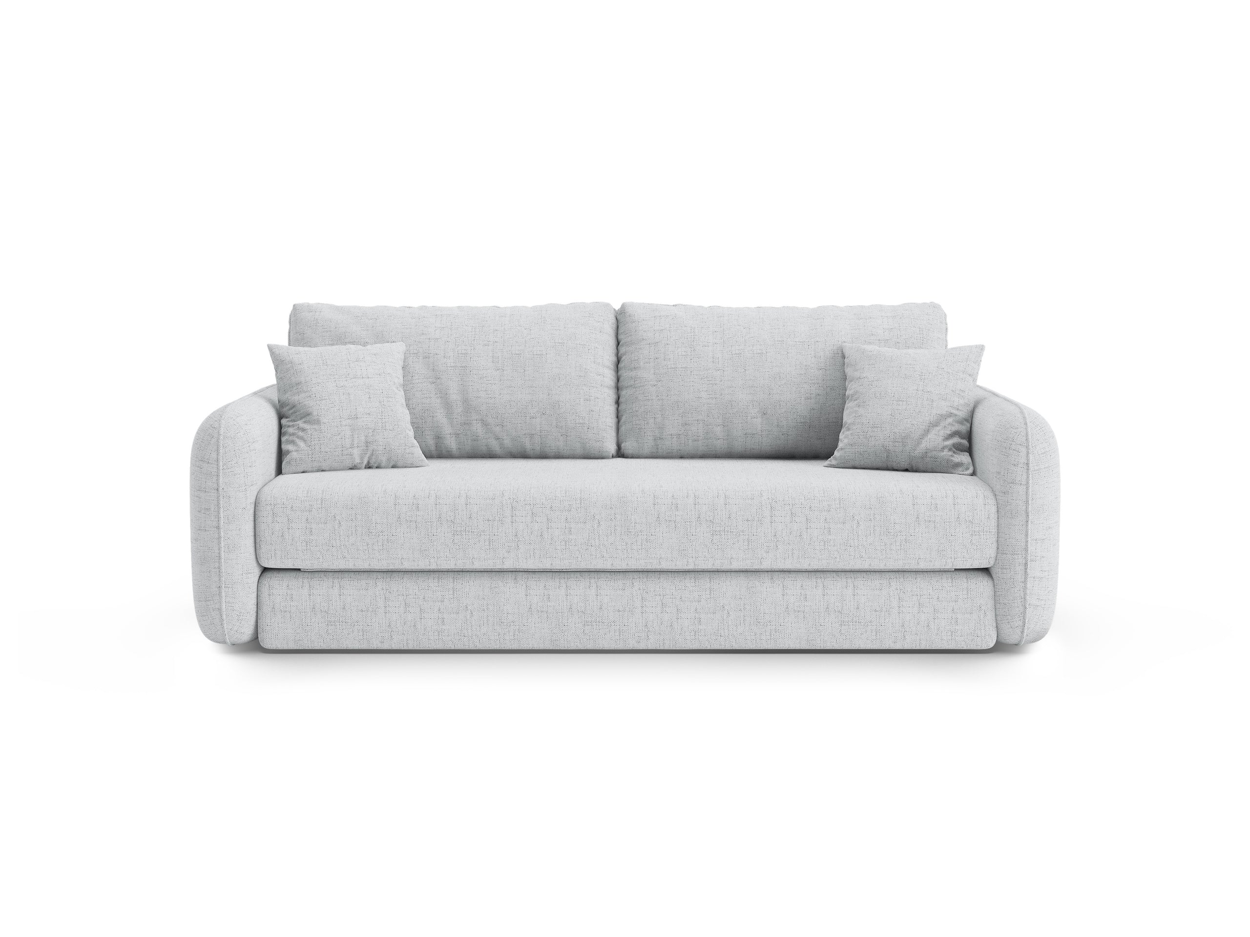 Micadoni Dormi rozkladacia trojmiestna pohovka 225 × 94 cm - Štrukturovaná látka Moly (Mol70) - Svetlosivá - Variant 94x87x225