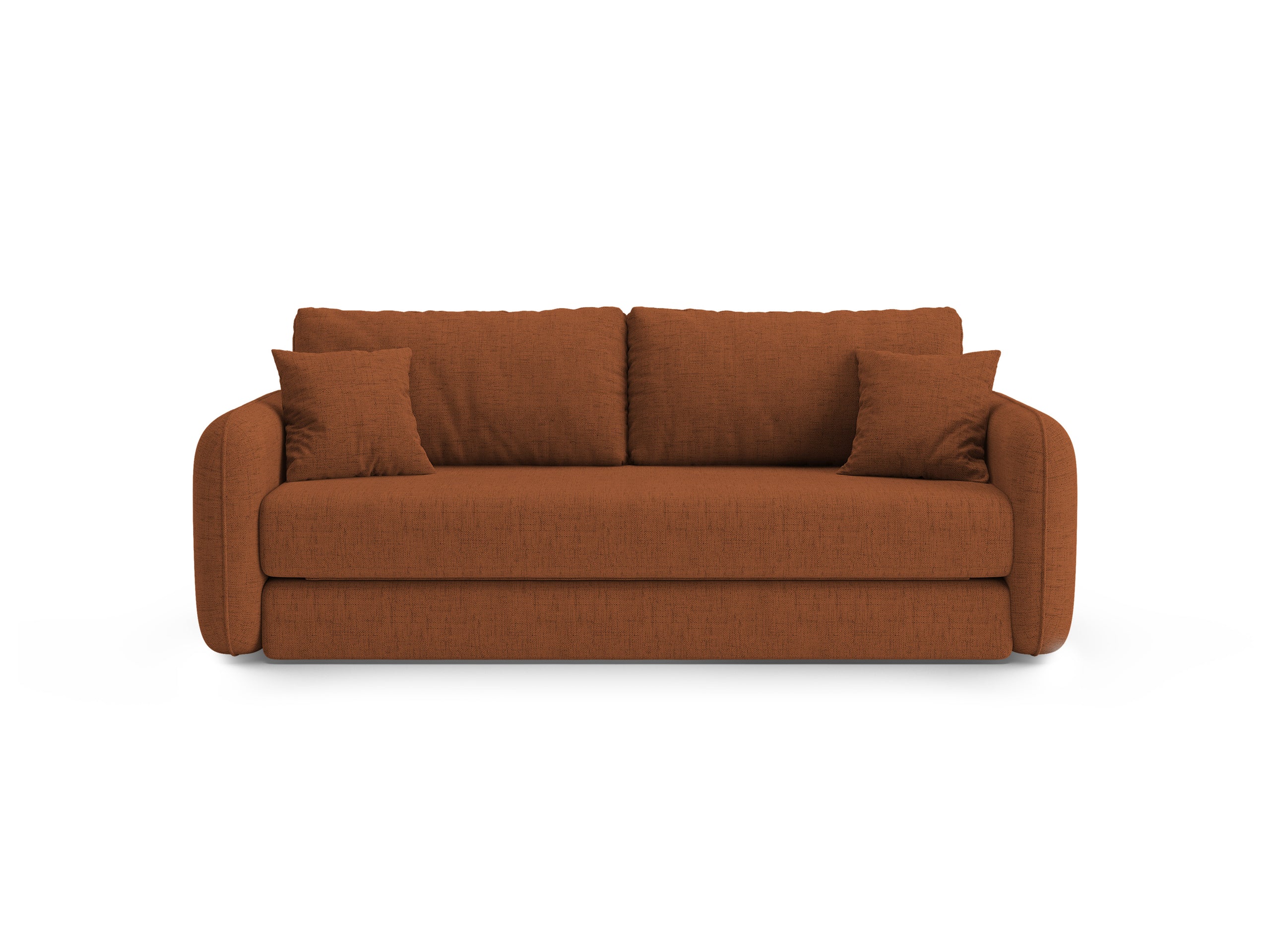 Micadoni Dormi rozkladacia trojmiestna pohovka 225 × 94 cm - Štrukturovaná látka Moly (Mol54) - Tehlová - Variant 94x87x225