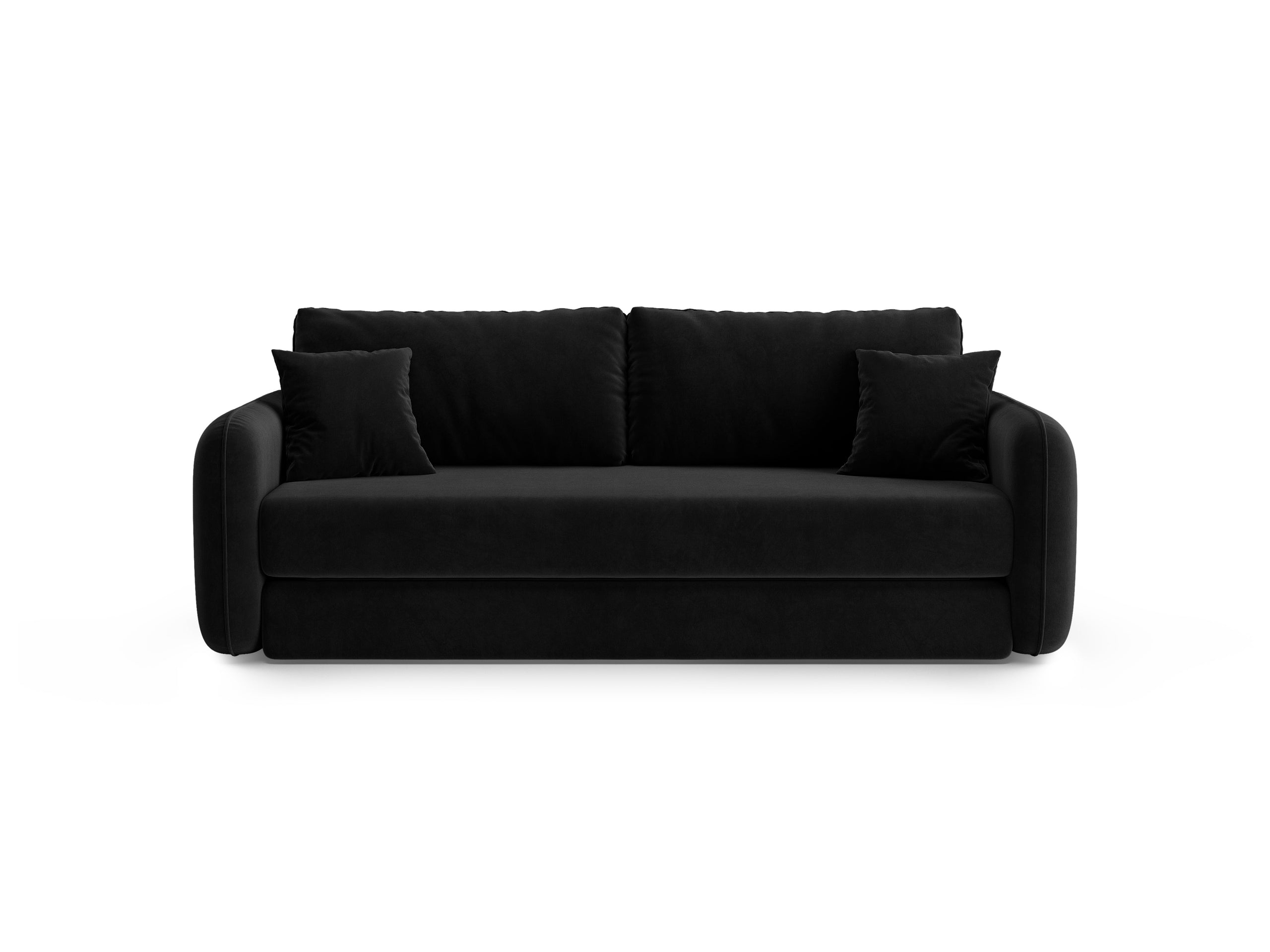 Micadoni Dormi rozkladacia trojmiestna pohovka 225 × 94 cm - Zamat Salvador (Sal19) - Čierna - Variant 94x87x225