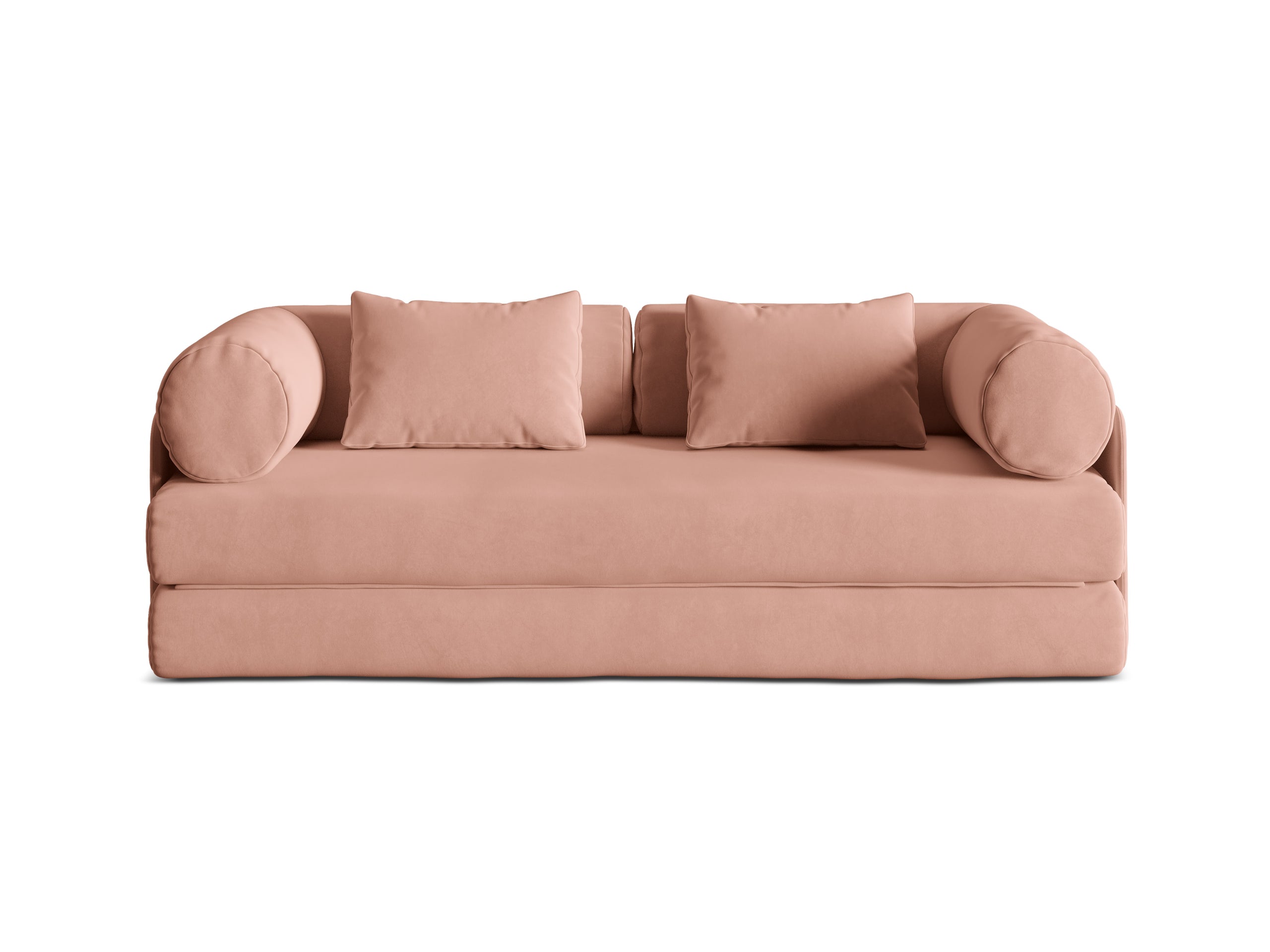 Micadoni Dreamy rozkladacia trojmiestna pohovka 206 × 95 cm - Zamat Salvador (Sal11) - Ružová - Variant 95x70x206