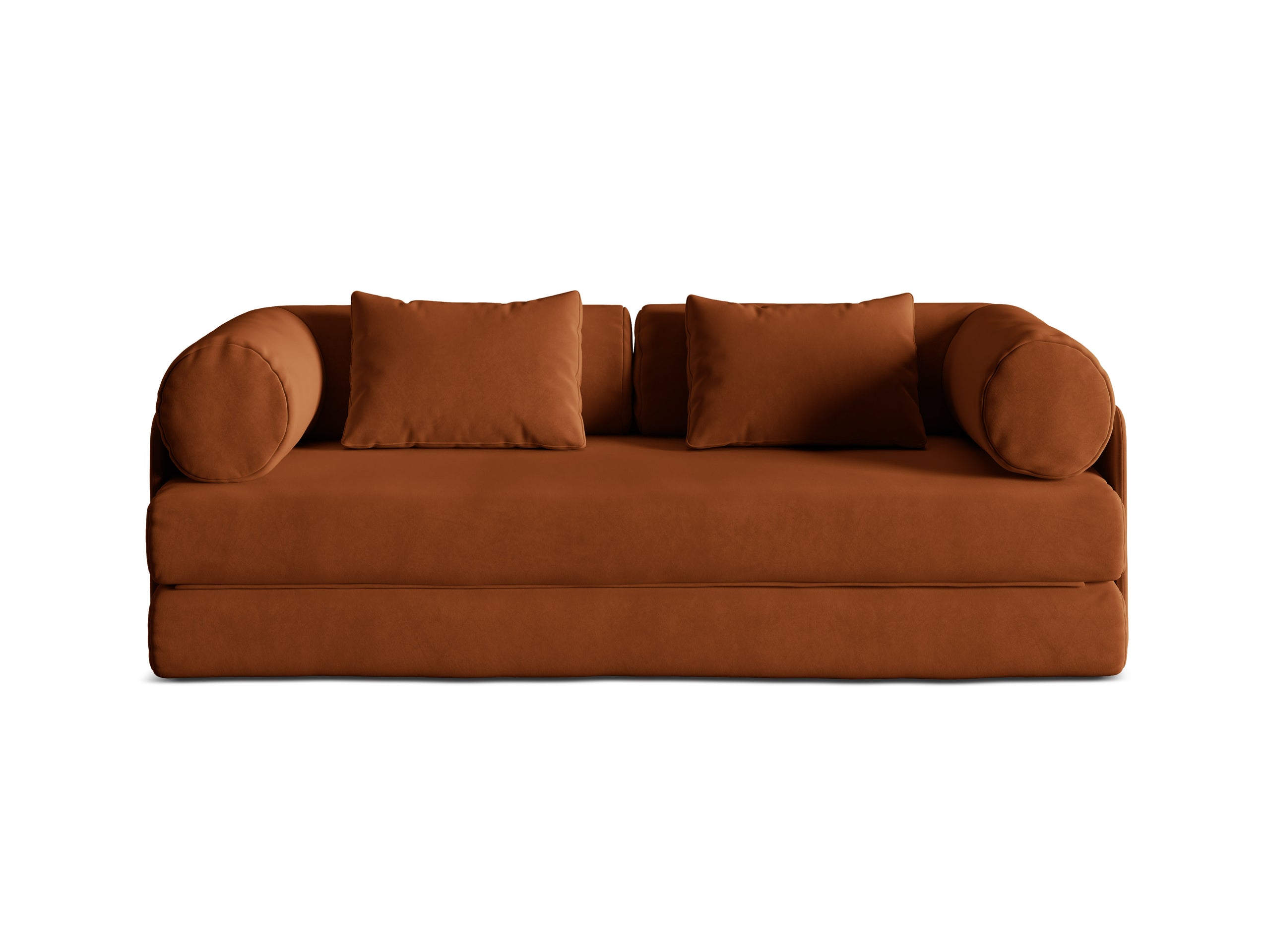 Micadoni Dreamy rozkladacia trojmiestna pohovka 206 × 95 cm - Zamat Salvador (Sal14) - Terakotová - Variant 95x70x206