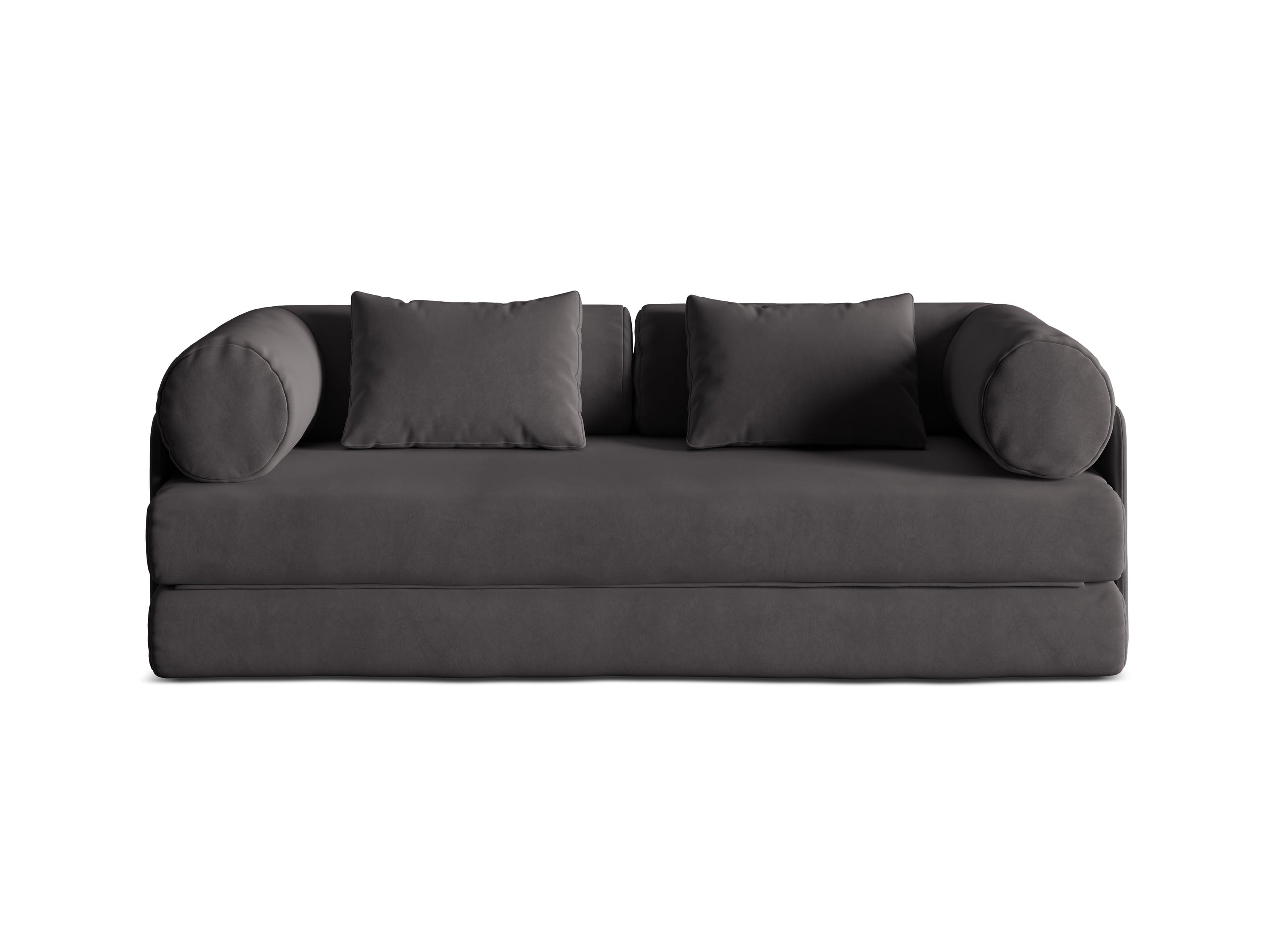 Micadoni Dreamy rozkladacia trojmiestna pohovka 206 × 95 cm - Zamat Salvador (Sal18) - Tmavosivá - Variant 95x70x206