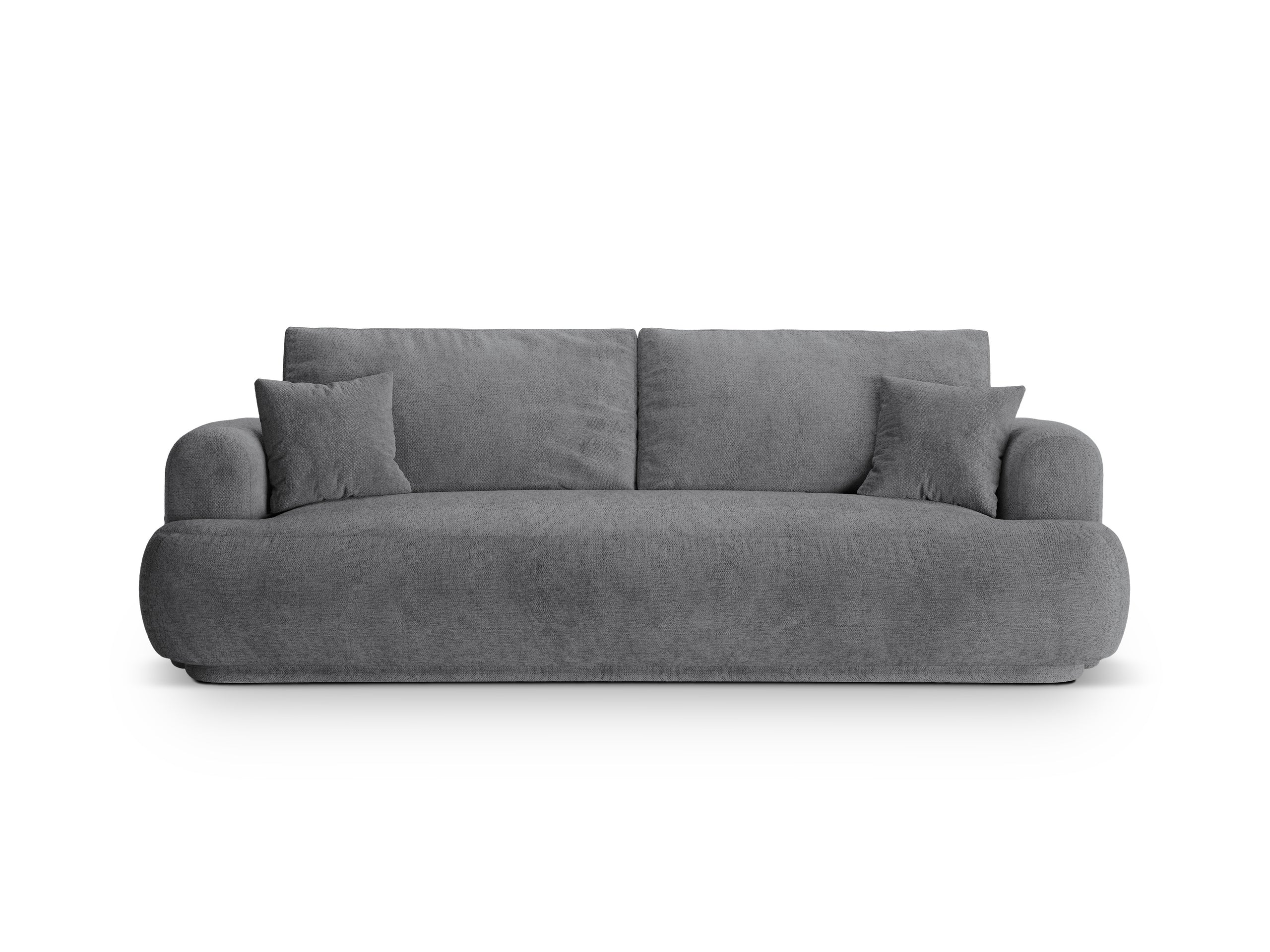 Micadoni Ella rozkladacia trojmiestna pohovka 253 × 108 cm - Štrukturovaná látka Sorella (Sor89) - Sivá