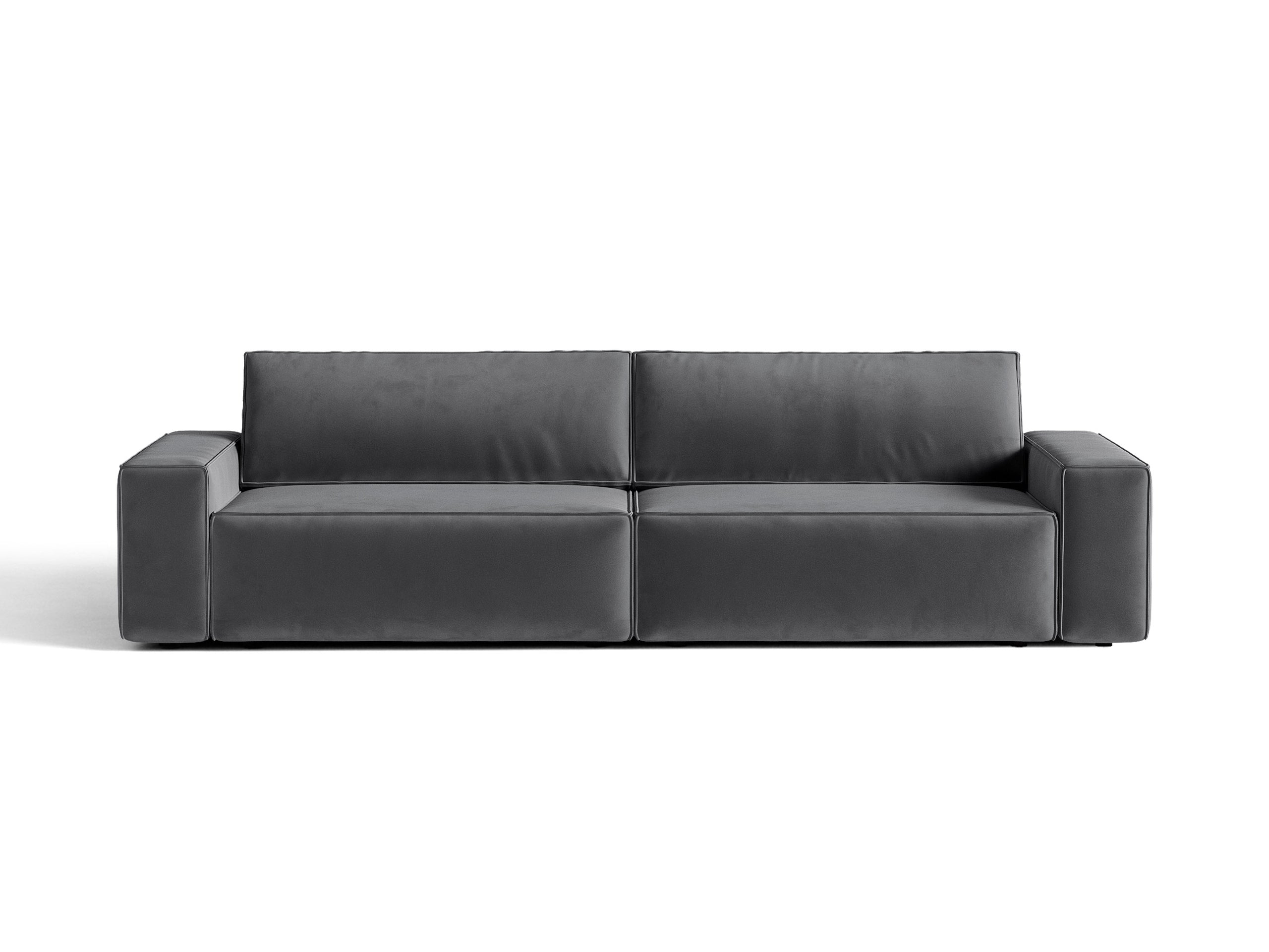 Micadoni Jodie rozkladacia trojmiestna pohovka 247 × 107 cm - Zamat Bluvel (Blu14) - Sivá